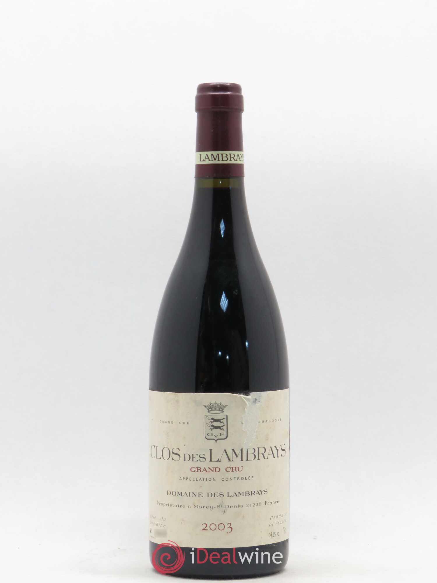 Clos des Lambrays Grand Cru Domaine des Lambrays 2003 - Lot de 1 bouteille - 0