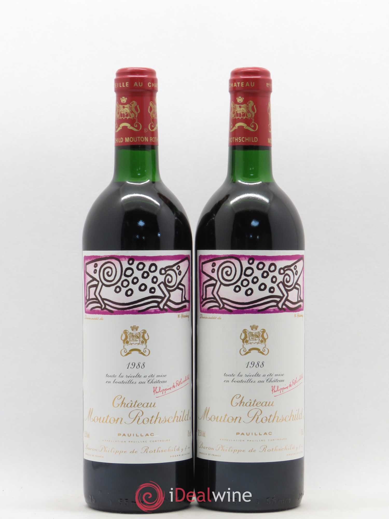 Château Mouton Rothschild 1er Grand Cru Classé 1988 - Lot de 2 bouteilles - 0