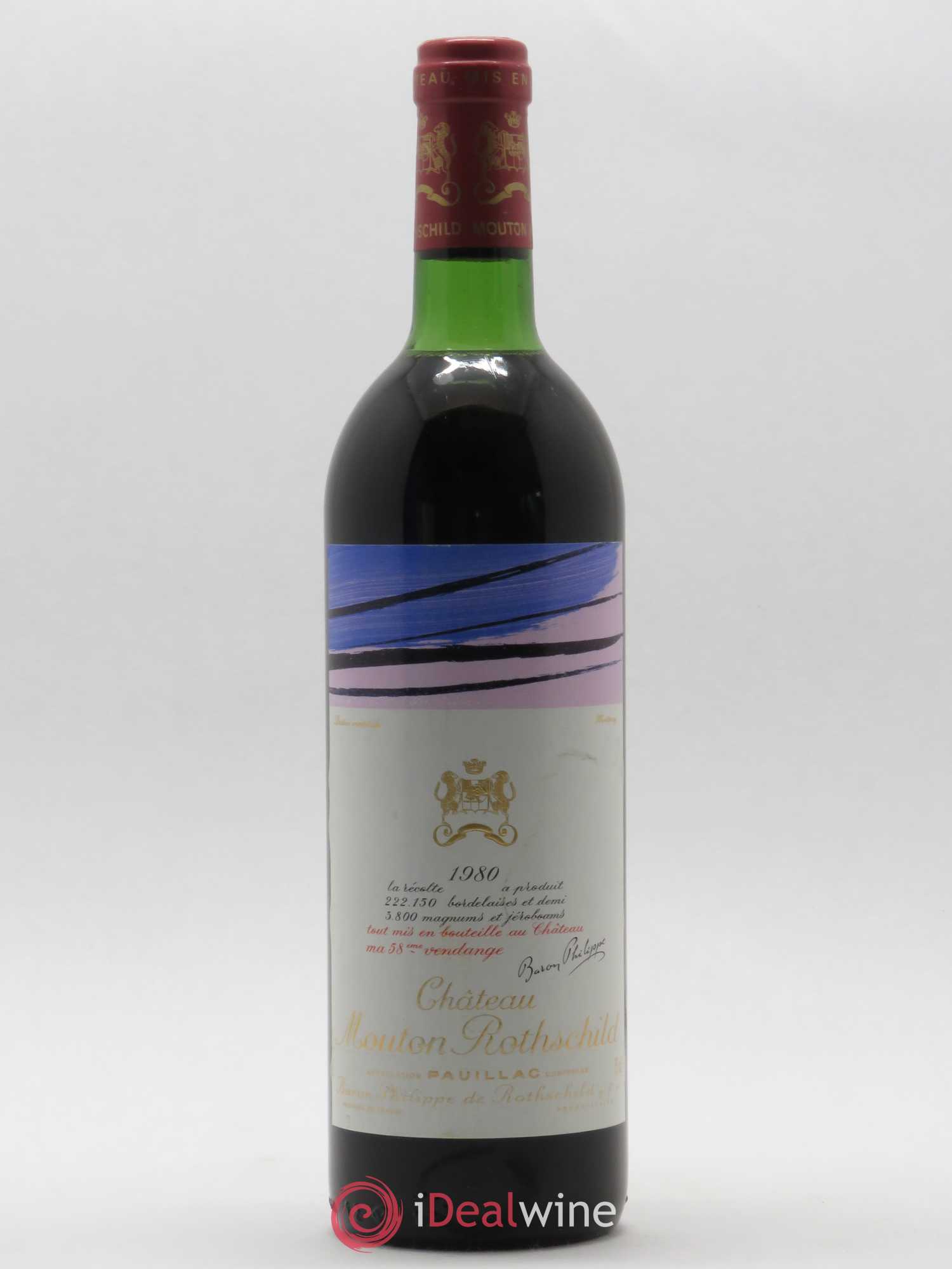 Château Mouton Rothschild 1er Grand Cru Classé 1980 - Lot de 1 bouteille - 0