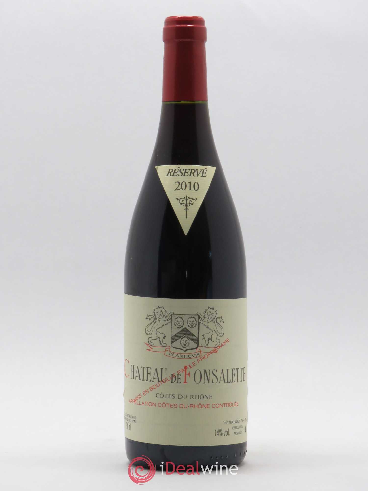 Côtes-du-Rhône Château de Fonsalette Emmanuel Reynaud 2010 - Lot de 1 bouteille - 0