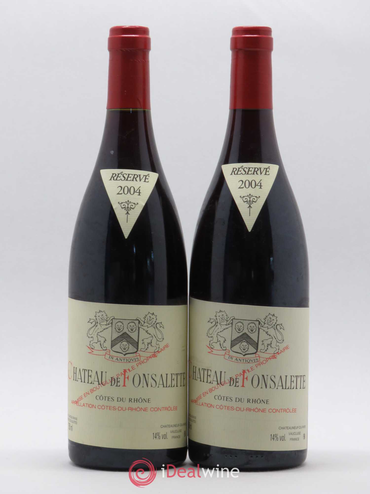 Côtes-du-Rhône Château de Fonsalette Emmanuel Reynaud 2004 - Lot de 2 bouteilles - 0