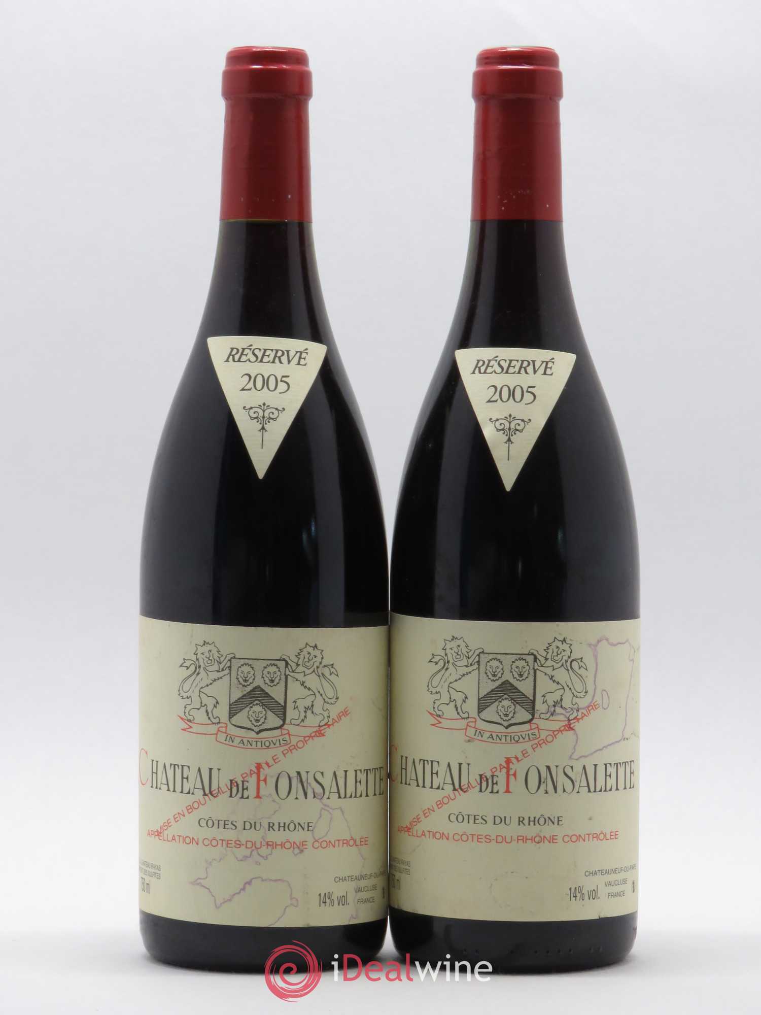 Côtes-du-Rhône Château de Fonsalette Emmanuel Reynaud 2005 - Lot de 2 bouteilles - 0