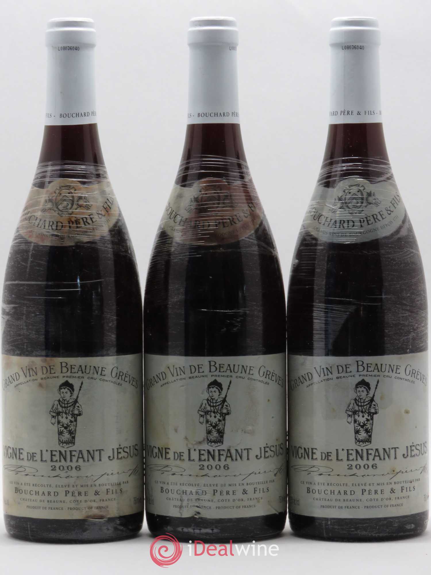 Beaune 1er Cru Grèves - Vigne de l'Enfant Jésus Bouchard Père & Fils 2006 - Lot de 3 bouteilles - 0