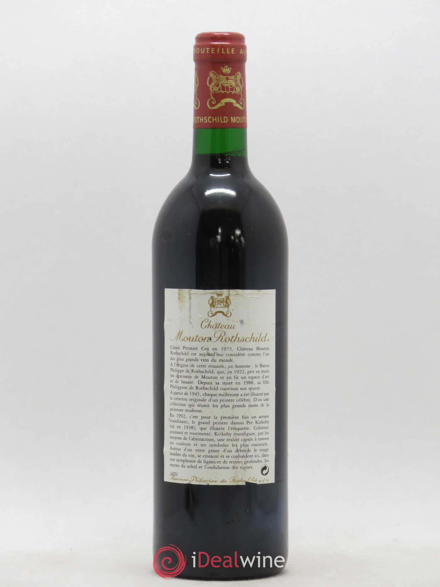 Château Mouton Rothschild 1er Grand Cru Classé 1992 - Lot de 1 bouteille - 1