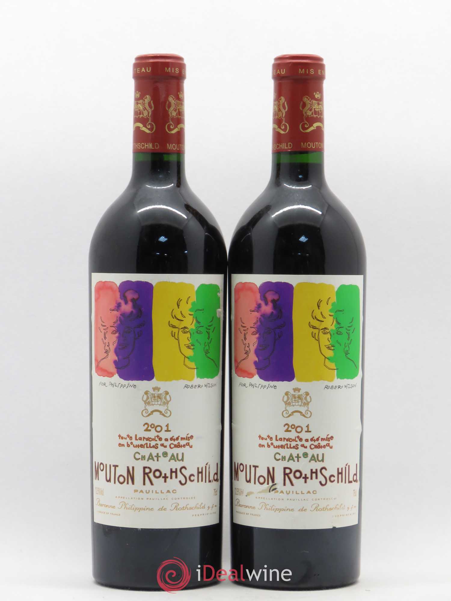 Château Mouton Rothschild 1er Grand Cru Classé 2001 - Lot de 2 bouteilles - 0