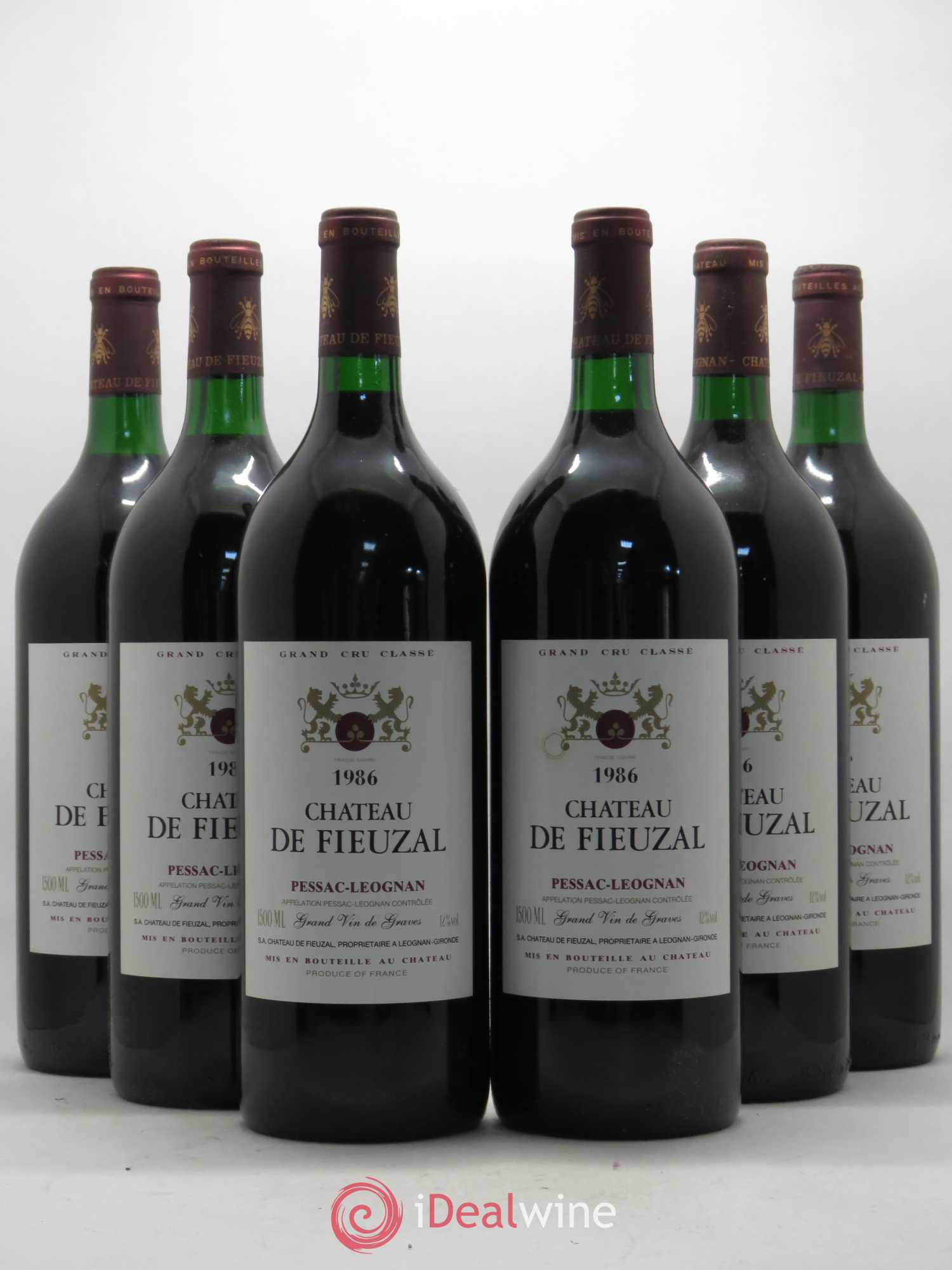 Château de Fieuzal Cru Classé de Graves 1986 - Lot de 6 magnums - 0