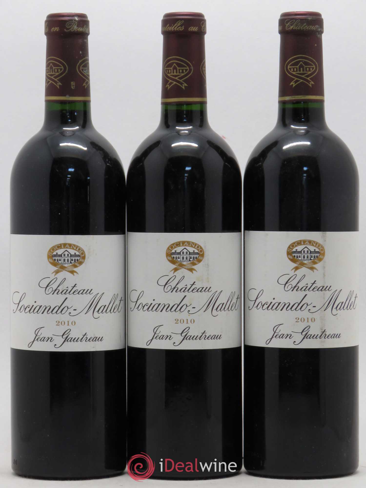Château Sociando Mallet 2010 - Lot de 3 bouteilles - 0