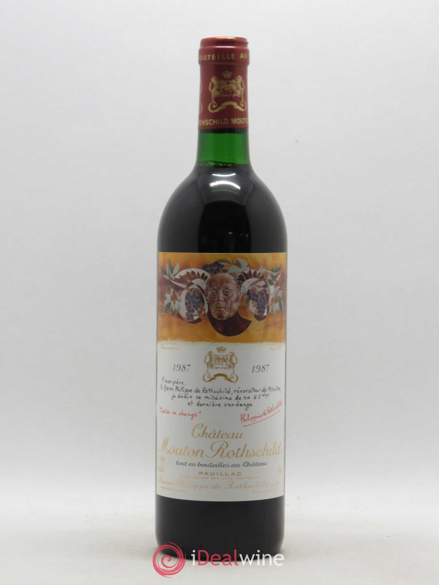 Château Mouton Rothschild 1er Grand Cru Classé 1987 - Lot de 1 bouteille - 0