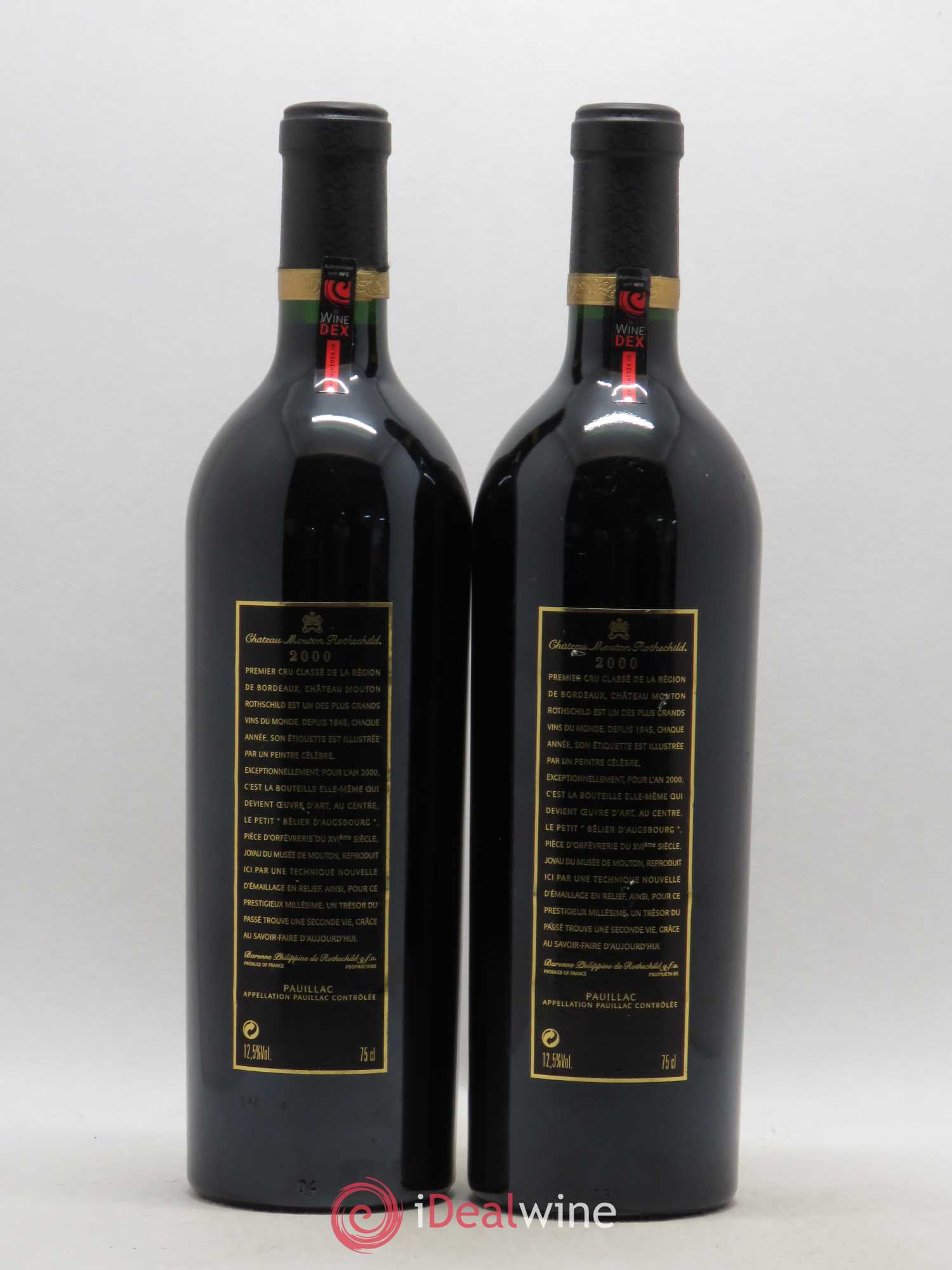 Château Mouton Rothschild 1er Grand Cru Classé 2000 - Lot de 2 bouteilles - 1