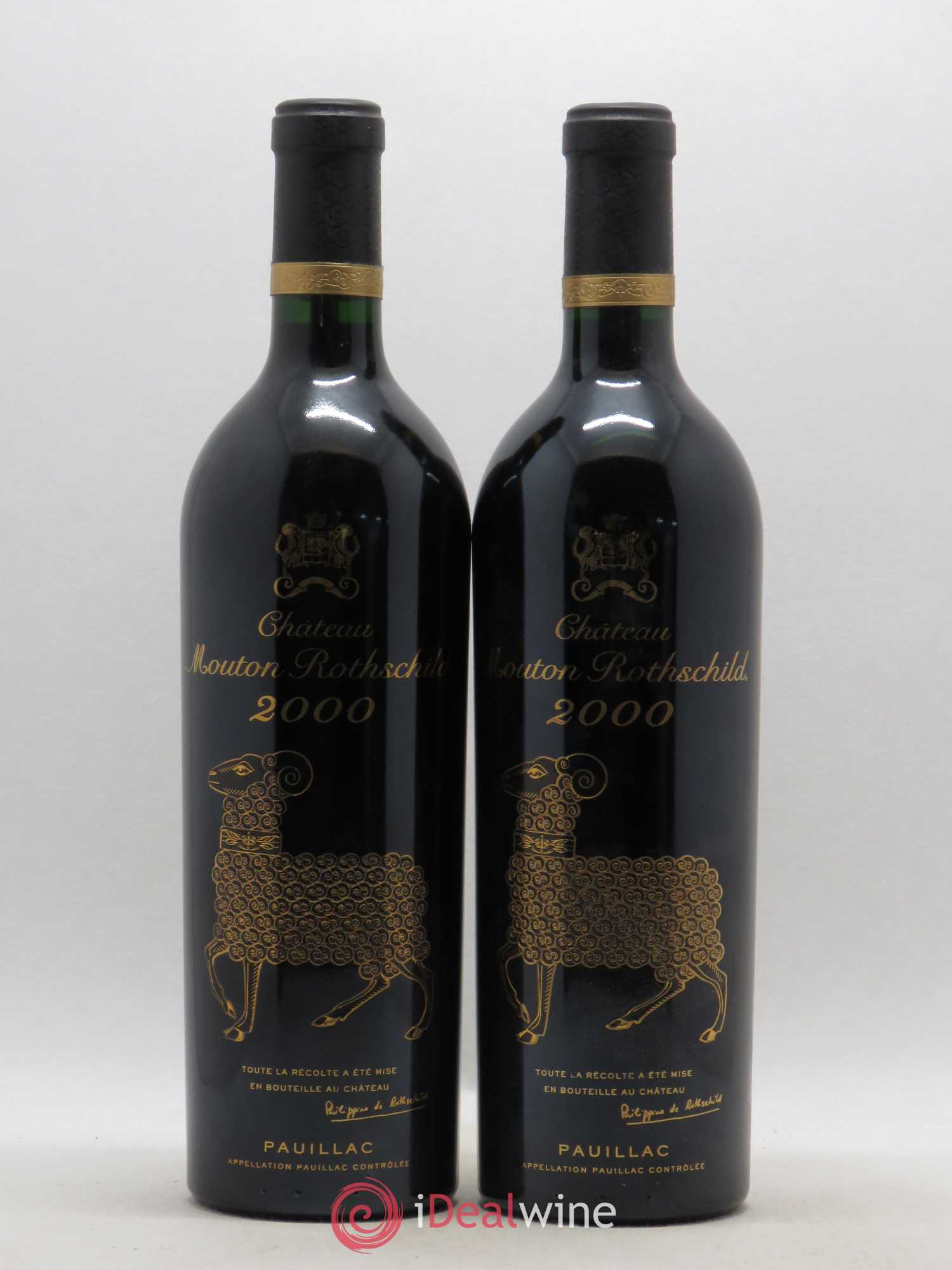 Château Mouton Rothschild 1er Grand Cru Classé 2000 - Lot de 2 bouteilles - 0