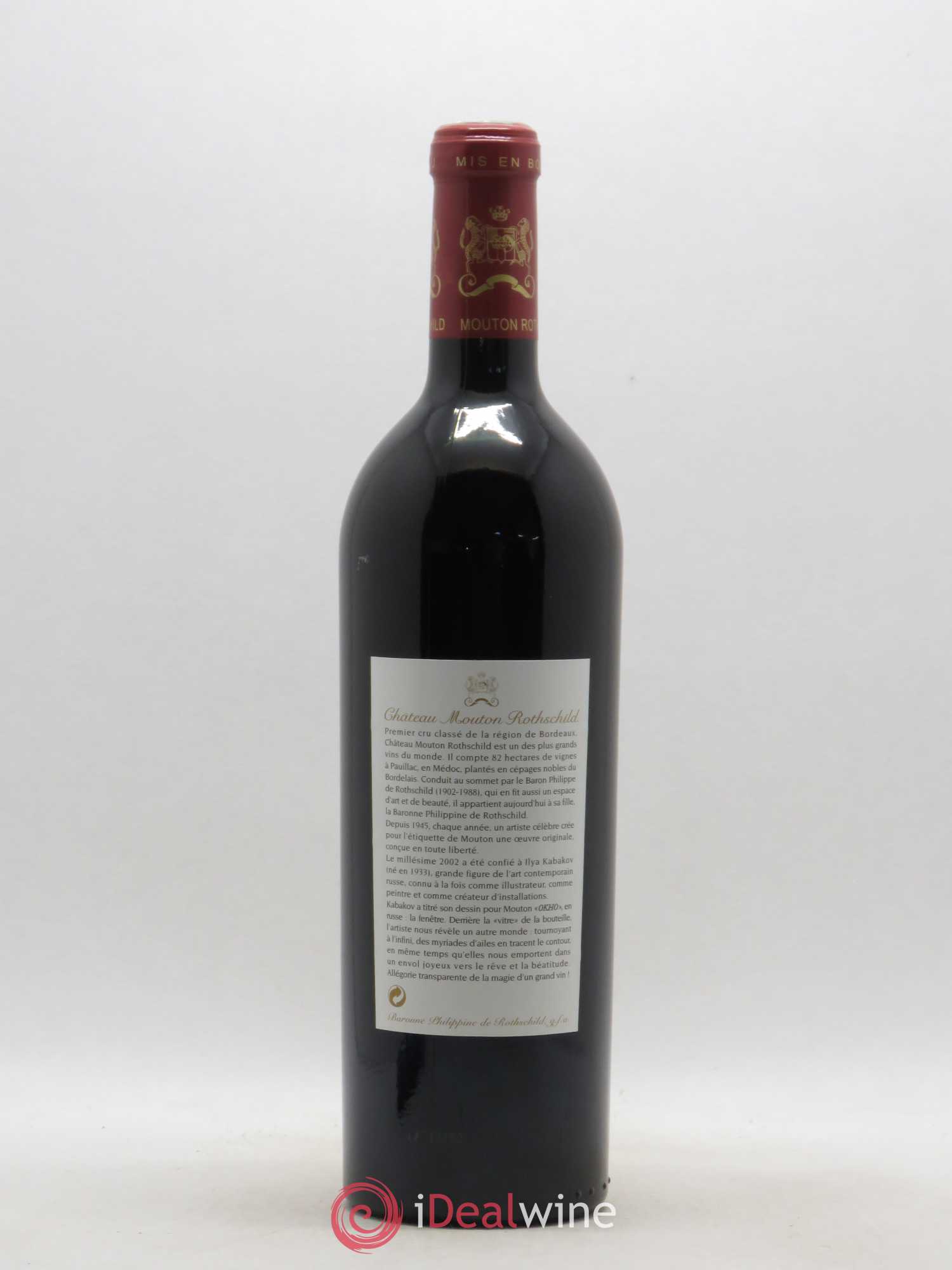 Château Mouton Rothschild 1er Grand Cru Classé 2002 - Lot de 1 bouteille - 1