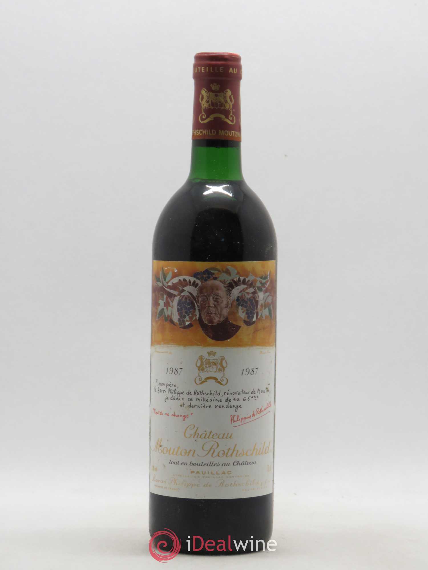Château Mouton Rothschild 1er Grand Cru Classé 1987 - Lot de 1 bouteille - 0