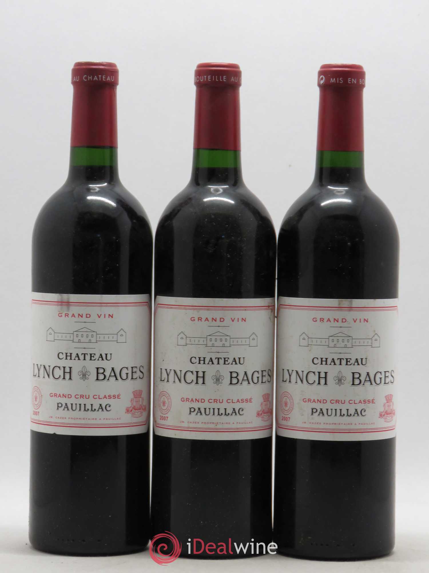 Château Lynch Bages 5ème Grand Cru Classé 2007 - Lot de 3 bouteilles - 0