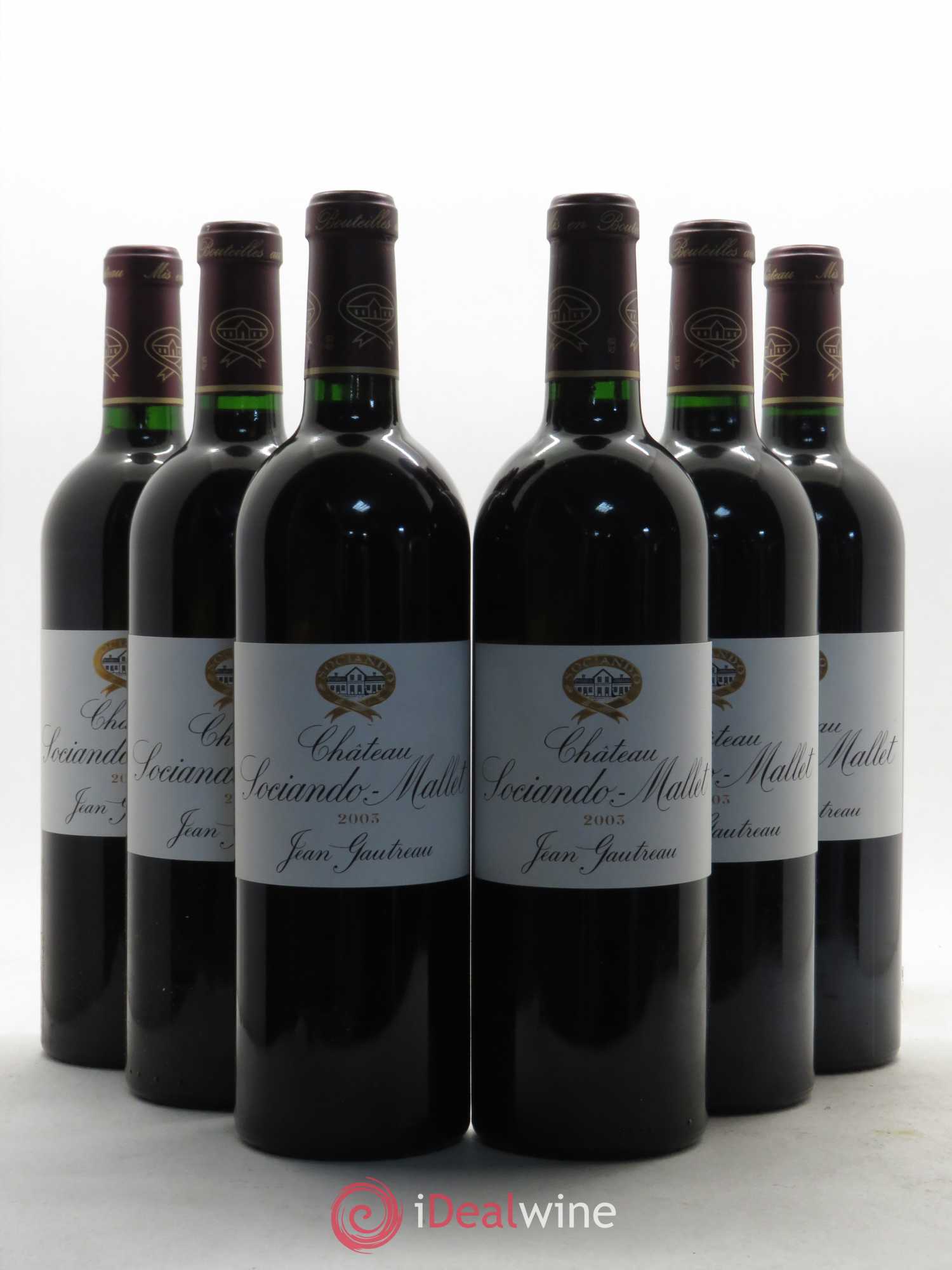Château Sociando Mallet 2003 - Lot de 6 bouteilles - 0