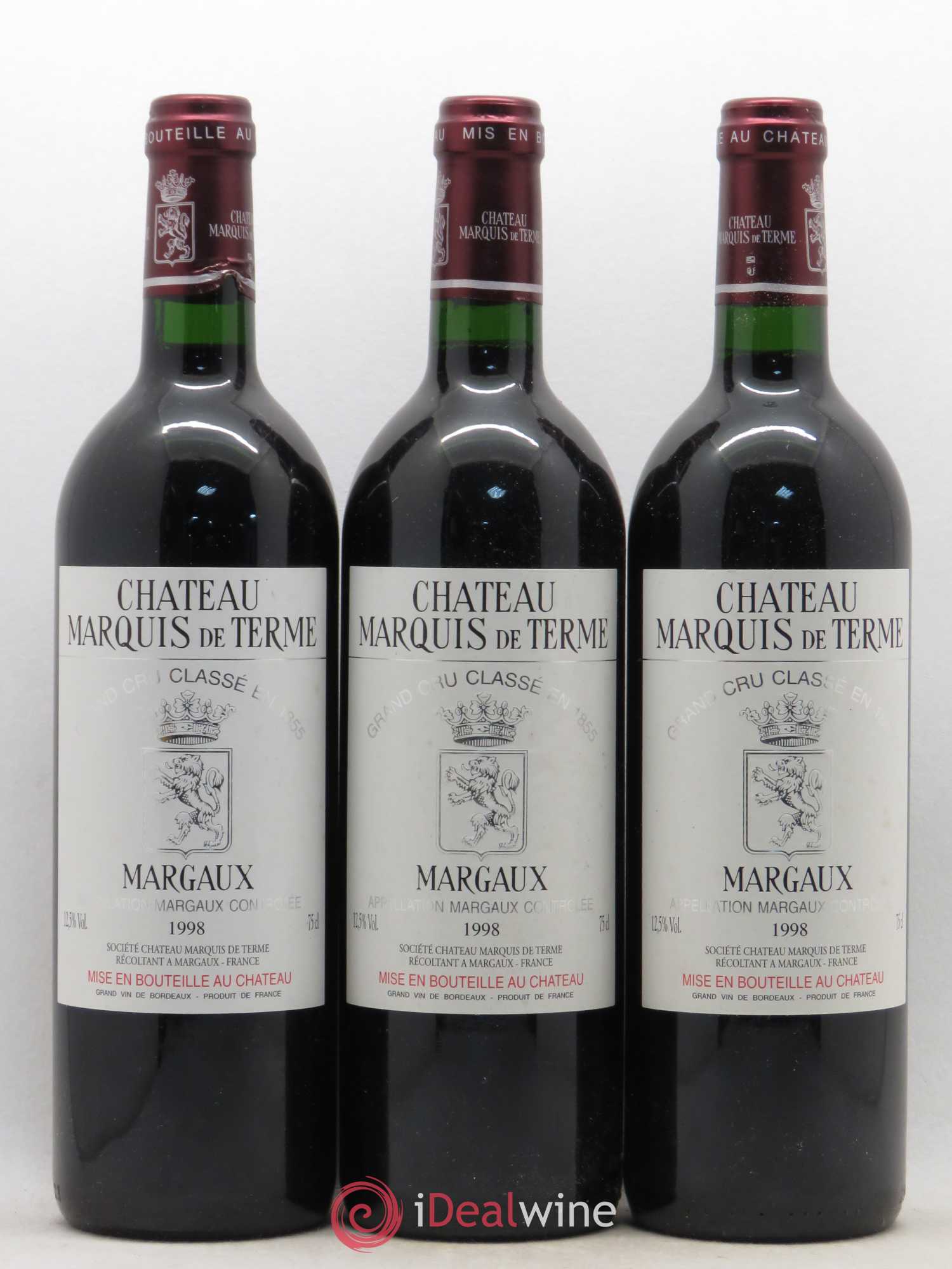 Château Marquis de Terme 4ème Grand Cru Classé 1998 - Lot de 6 bouteilles - 1