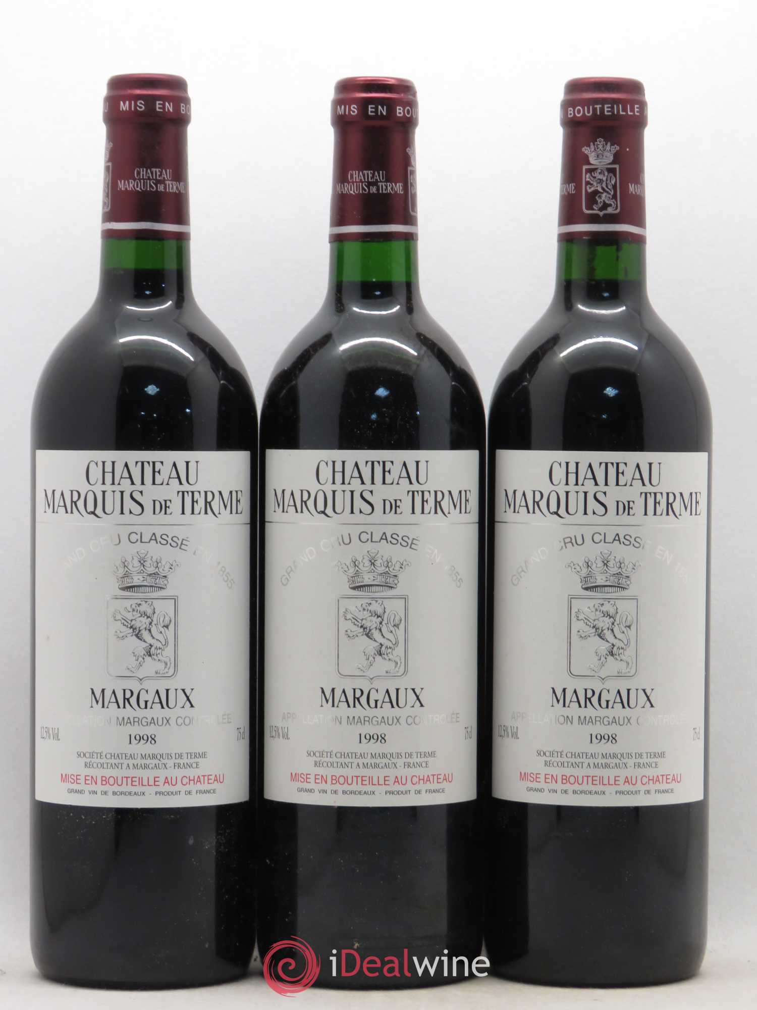 Château Marquis de Terme 4ème Grand Cru Classé 1998 - Lot de 6 bouteilles - 2