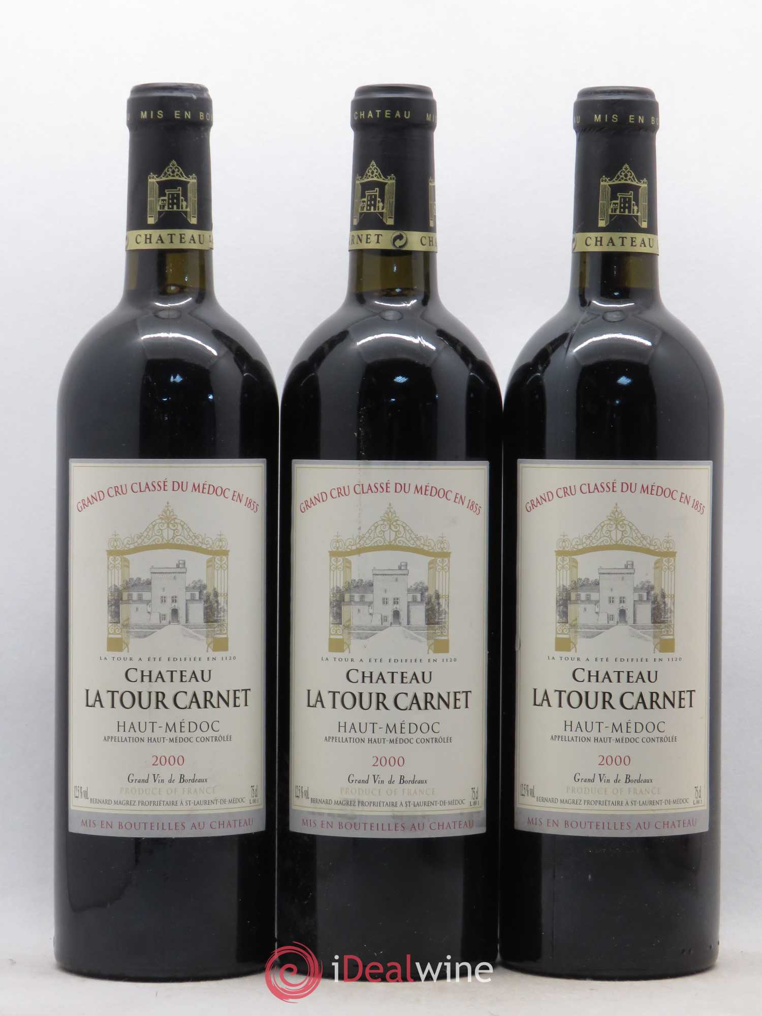 Château la Tour Carnet 4ème Grand Cru Classé 2000 - Lot de 6 bouteilles - 1