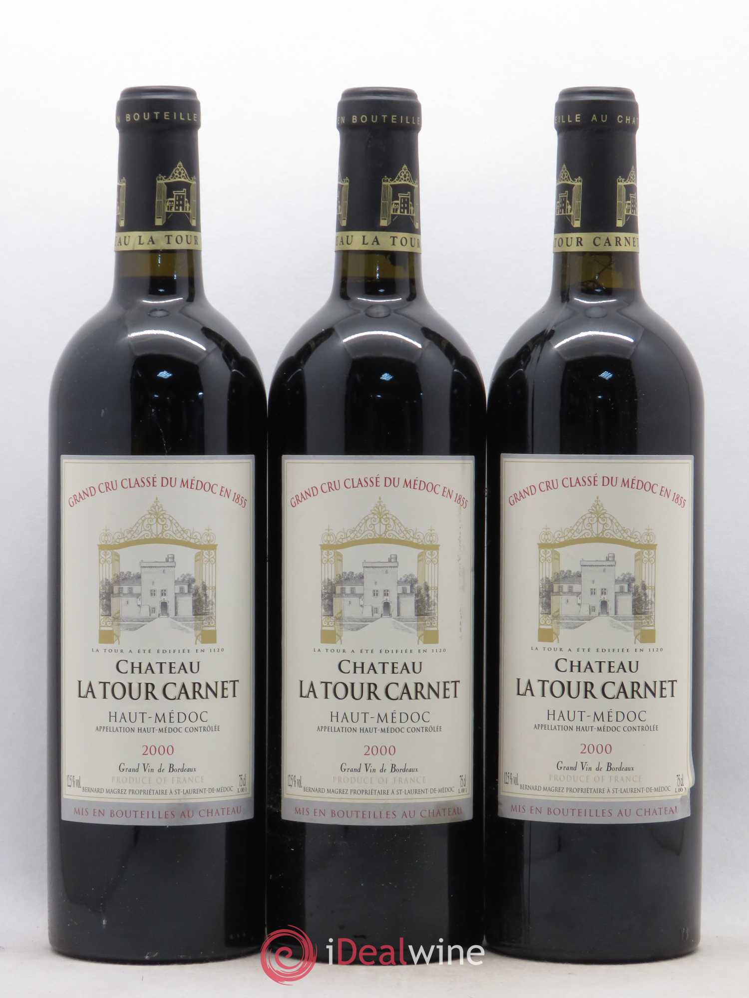 Château la Tour Carnet 4ème Grand Cru Classé 2000 - Lot de 6 bouteilles - 2