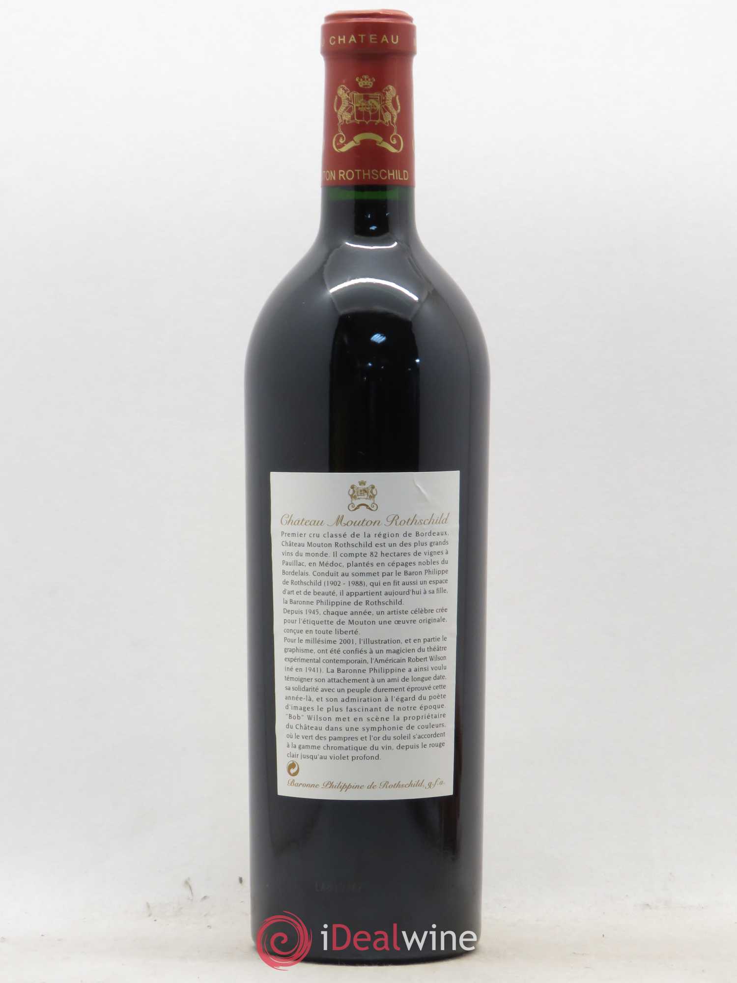 Château Mouton Rothschild 1er Grand Cru Classé 2001 - Lot de 1 bouteille - 1