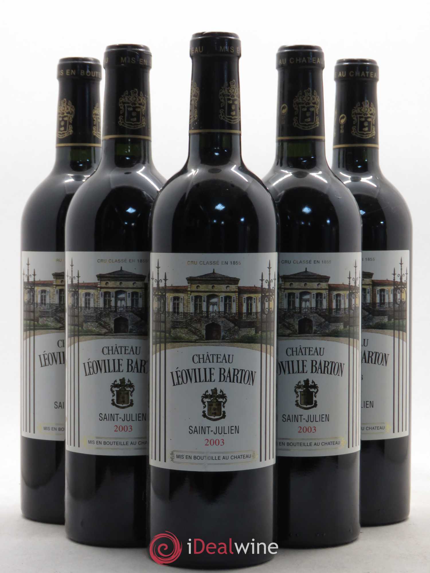 Château Léoville Barton 2ème Grand Cru Classé 2003 - Lot de 5 bouteilles - 0