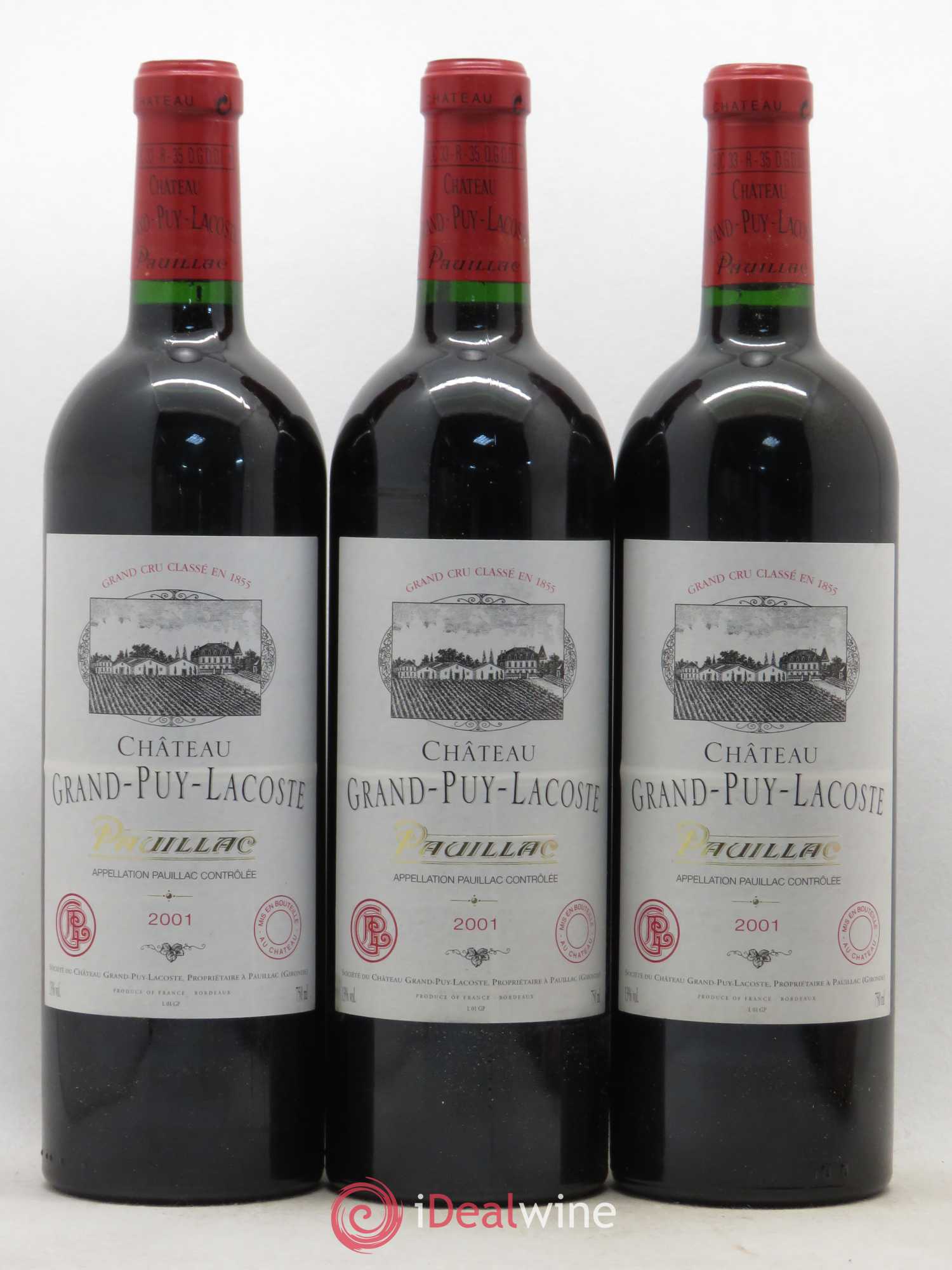 Château Grand Puy Lacoste 5ème Grand Cru Classé 2001 - Lot de 12 bouteilles - 1