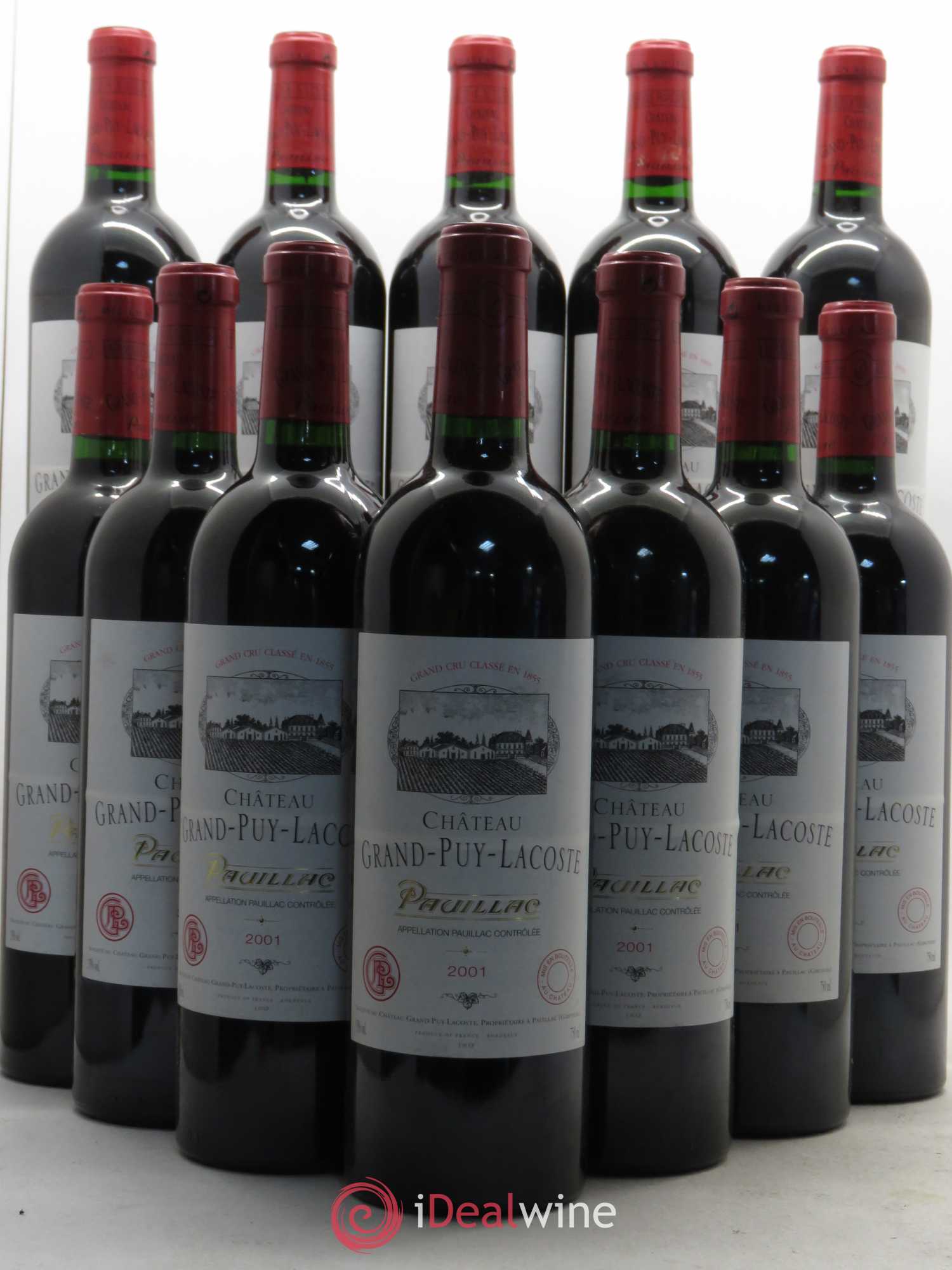 Château Grand Puy Lacoste 5ème Grand Cru Classé 2001 - Lot de 12 bouteilles - 0