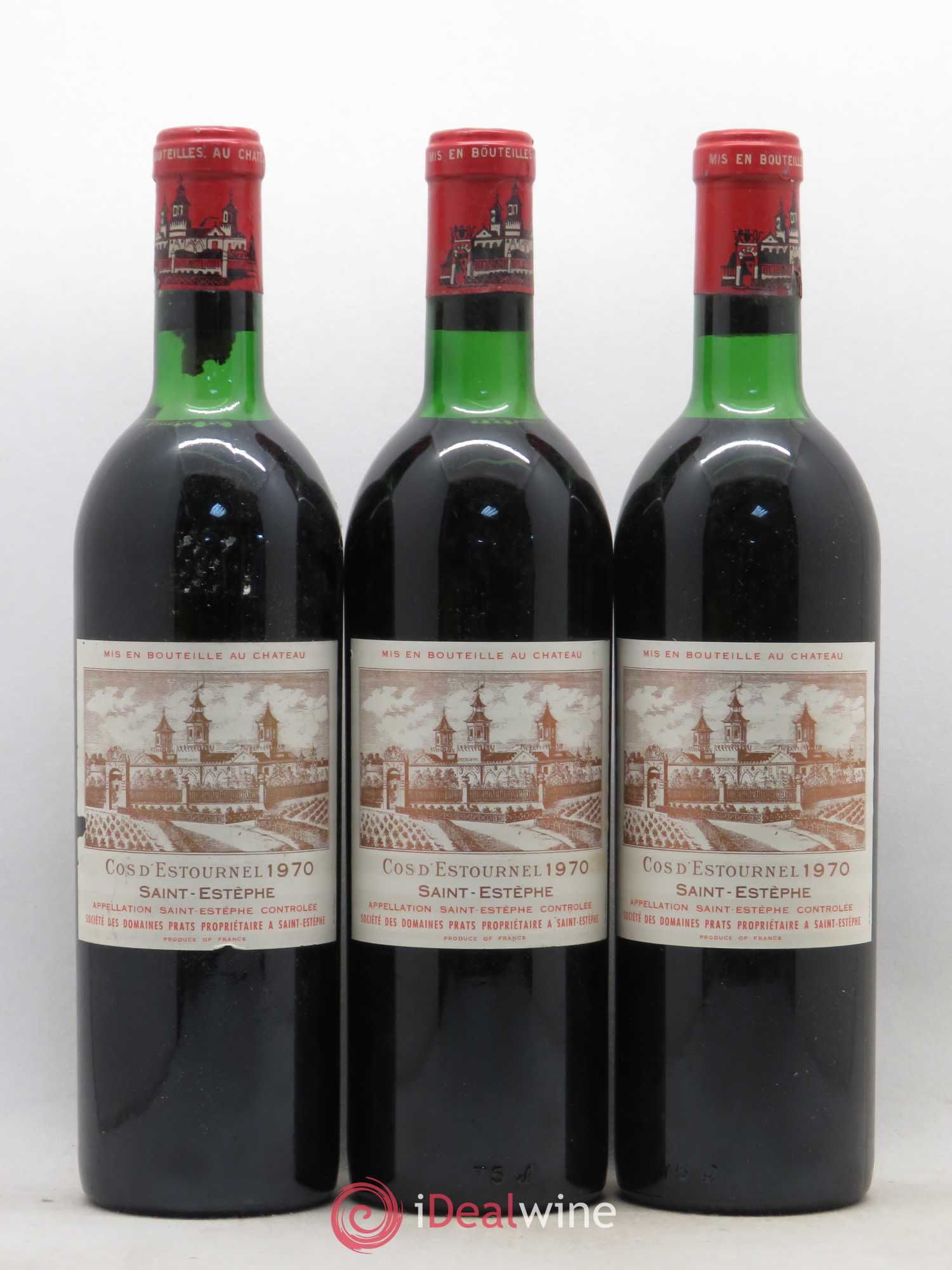 Cos d'Estournel 2ème Grand Cru Classé 1970 - Lot de 3 bouteilles - 0