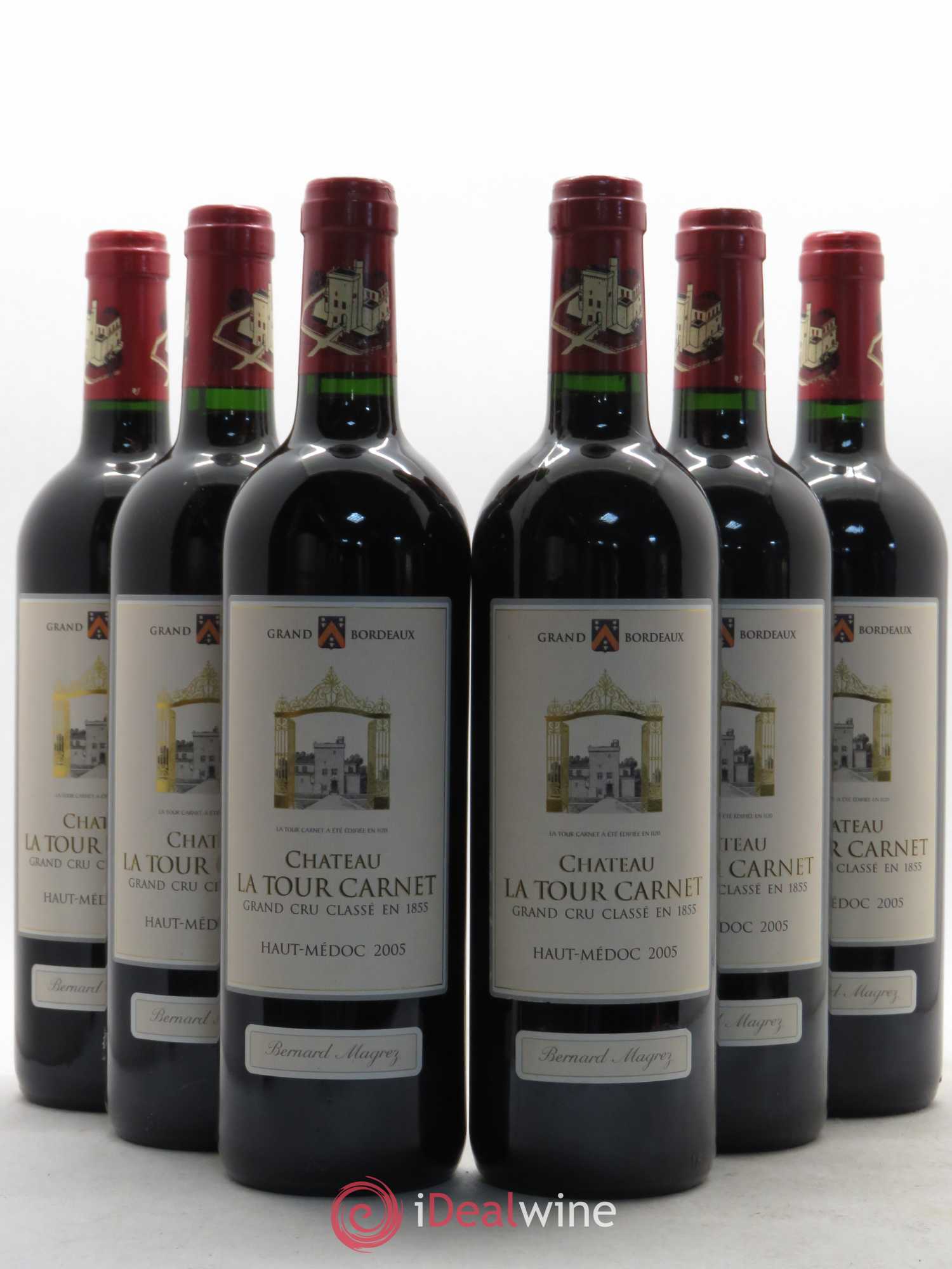 Château la Tour Carnet 4ème Grand Cru Classé 2005 - Lot de 6 bouteilles - 0