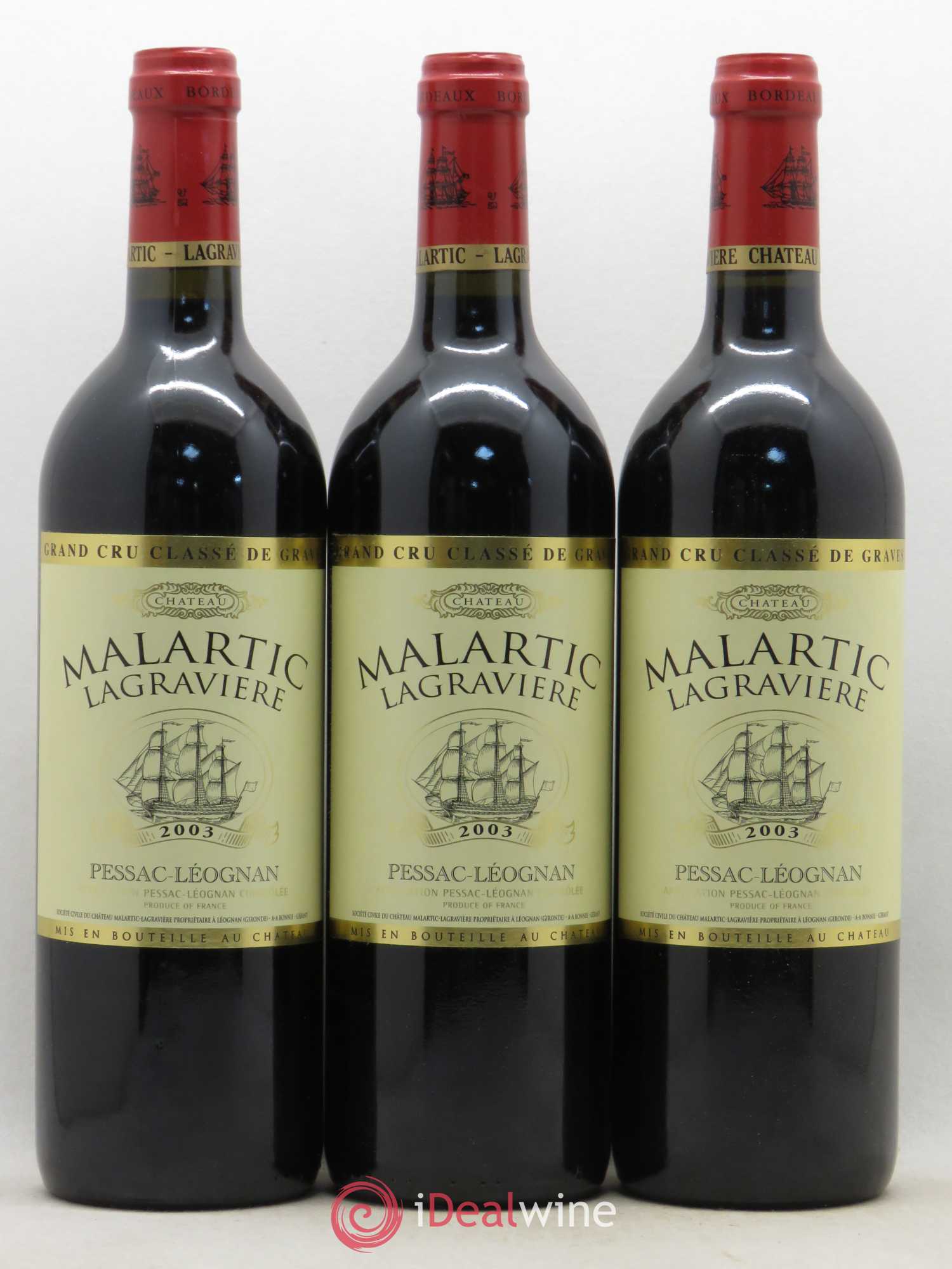 Château Malartic-Lagravière Cru Classé de Graves 2003 - Lot de 12 bouteilles - 1