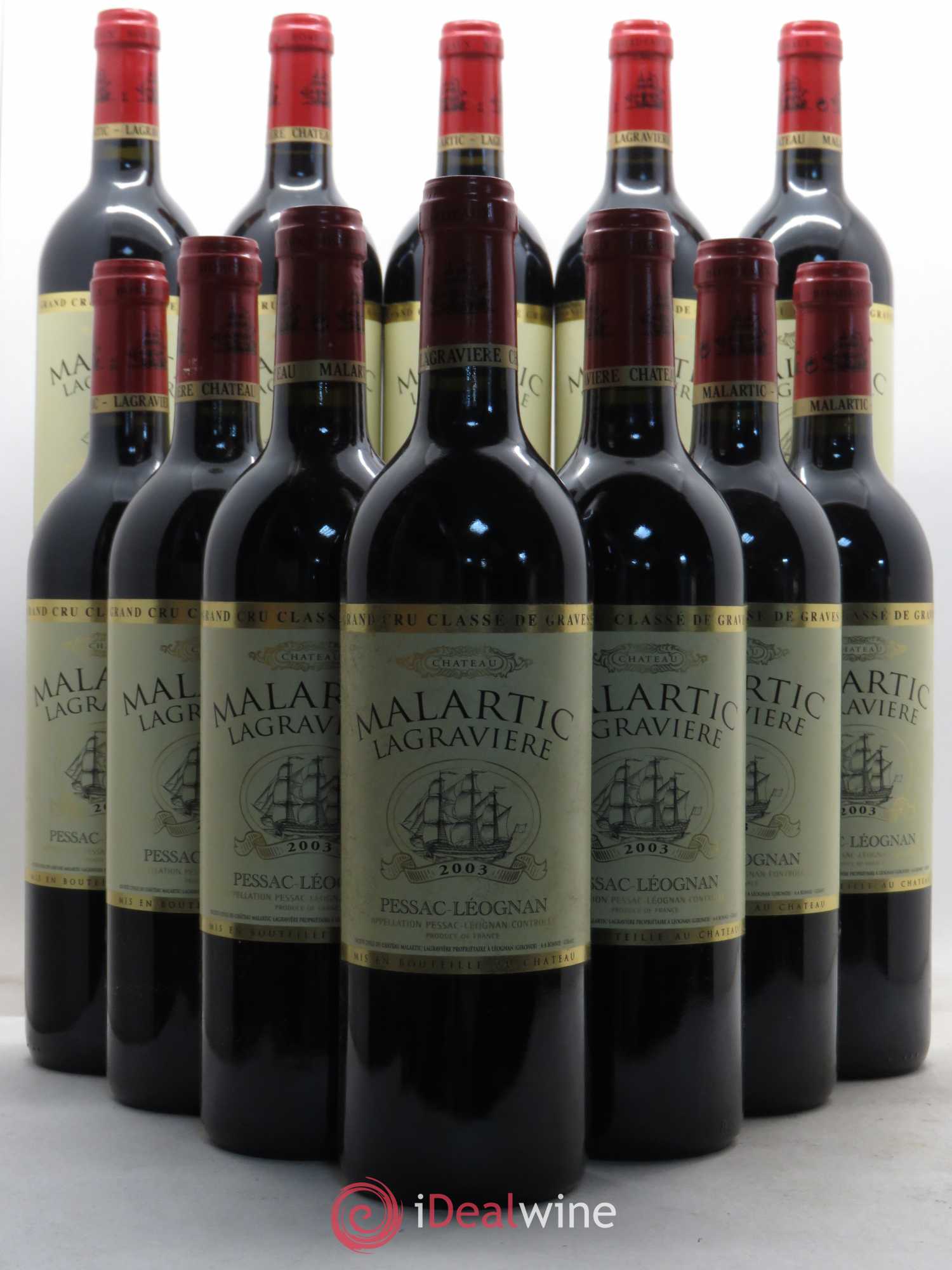Château Malartic-Lagravière Cru Classé de Graves 2003 - Lot de 12 bouteilles - 0