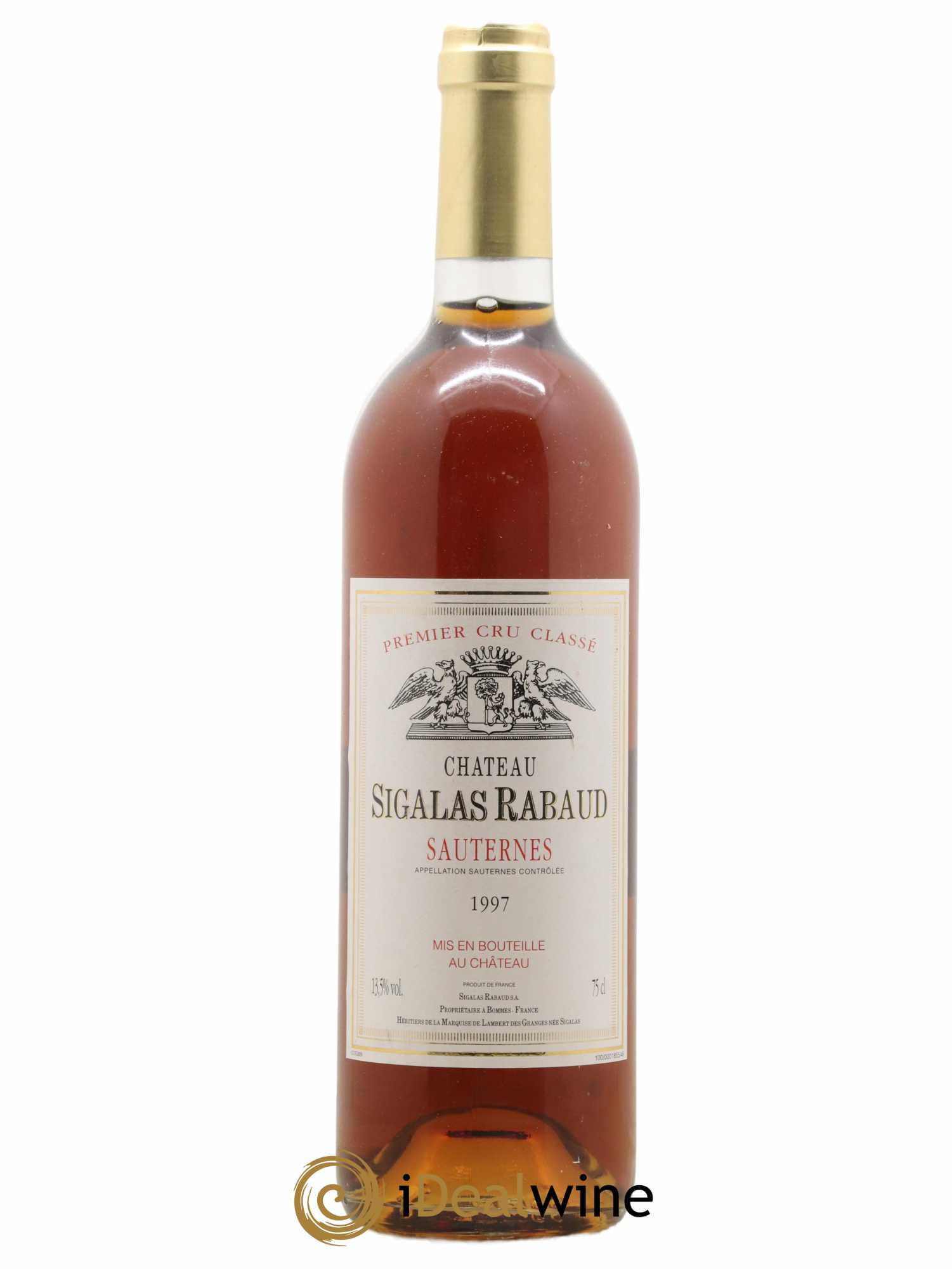 Château Sigalas Rabaud 1er Grand Cru Classé 1997 - Lot de 1 bouteille - 0