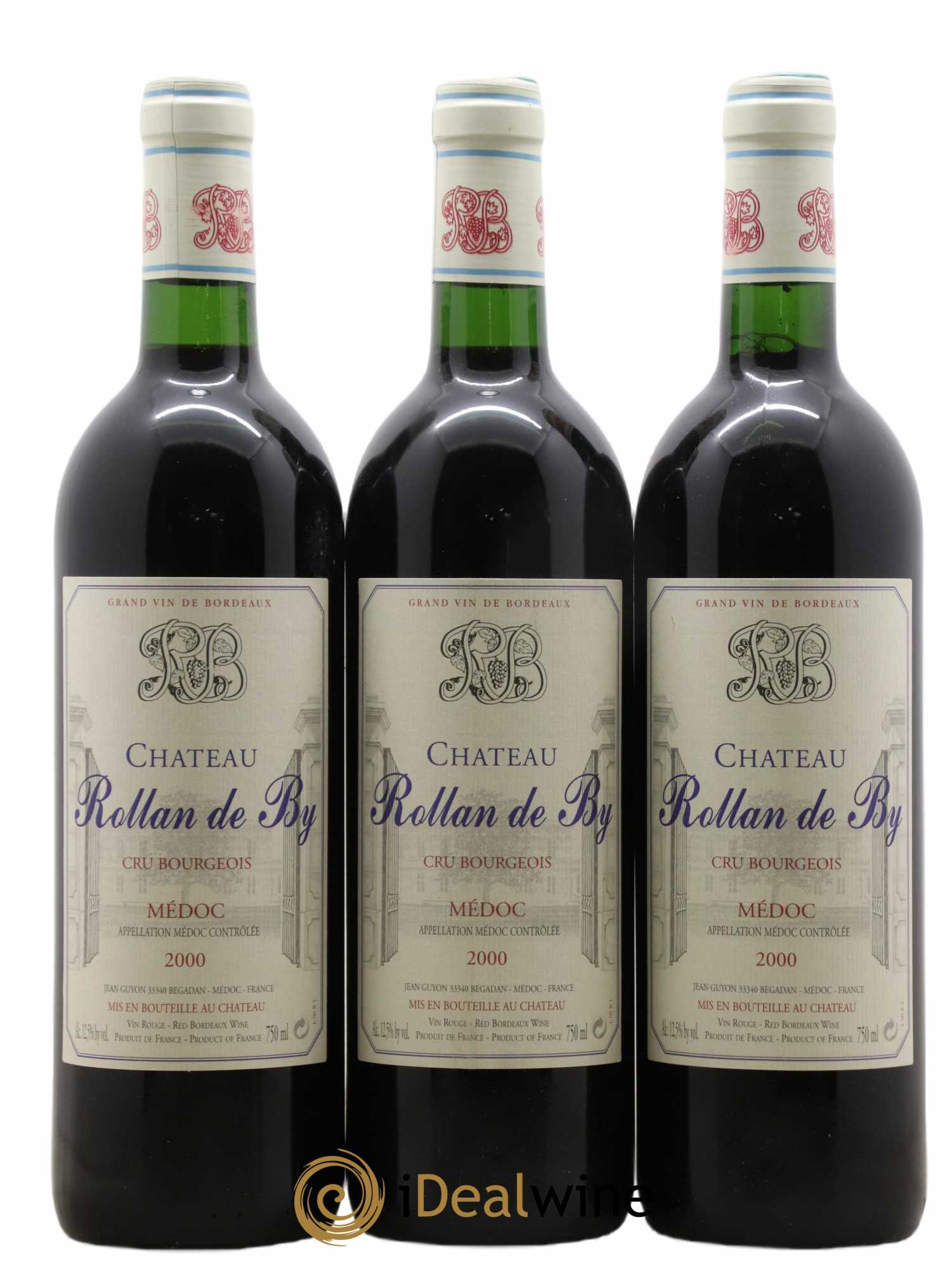 Château Rollan de By Cru Bourgeois 2000 - Lot de 3 bouteilles - 0