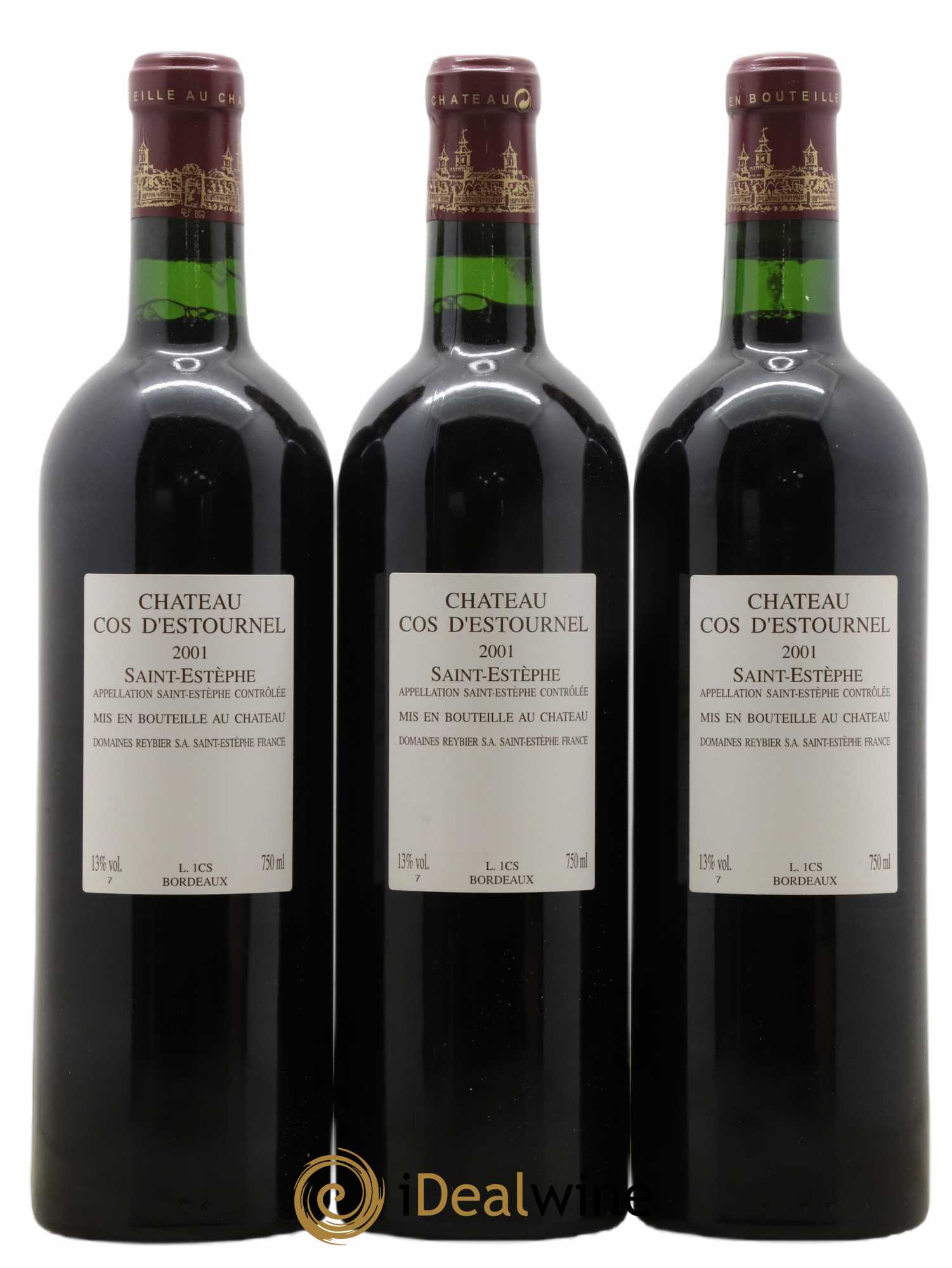 Cos d'Estournel 2ème Grand Cru Classé 2001 - Lot de 3 bouteilles - 1
