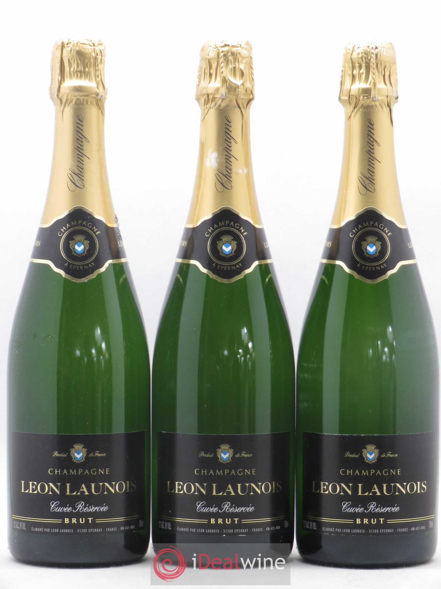 Champagne Leon Launois Brut Cuvée Reservée - Posten von 3 Flaschen - 0