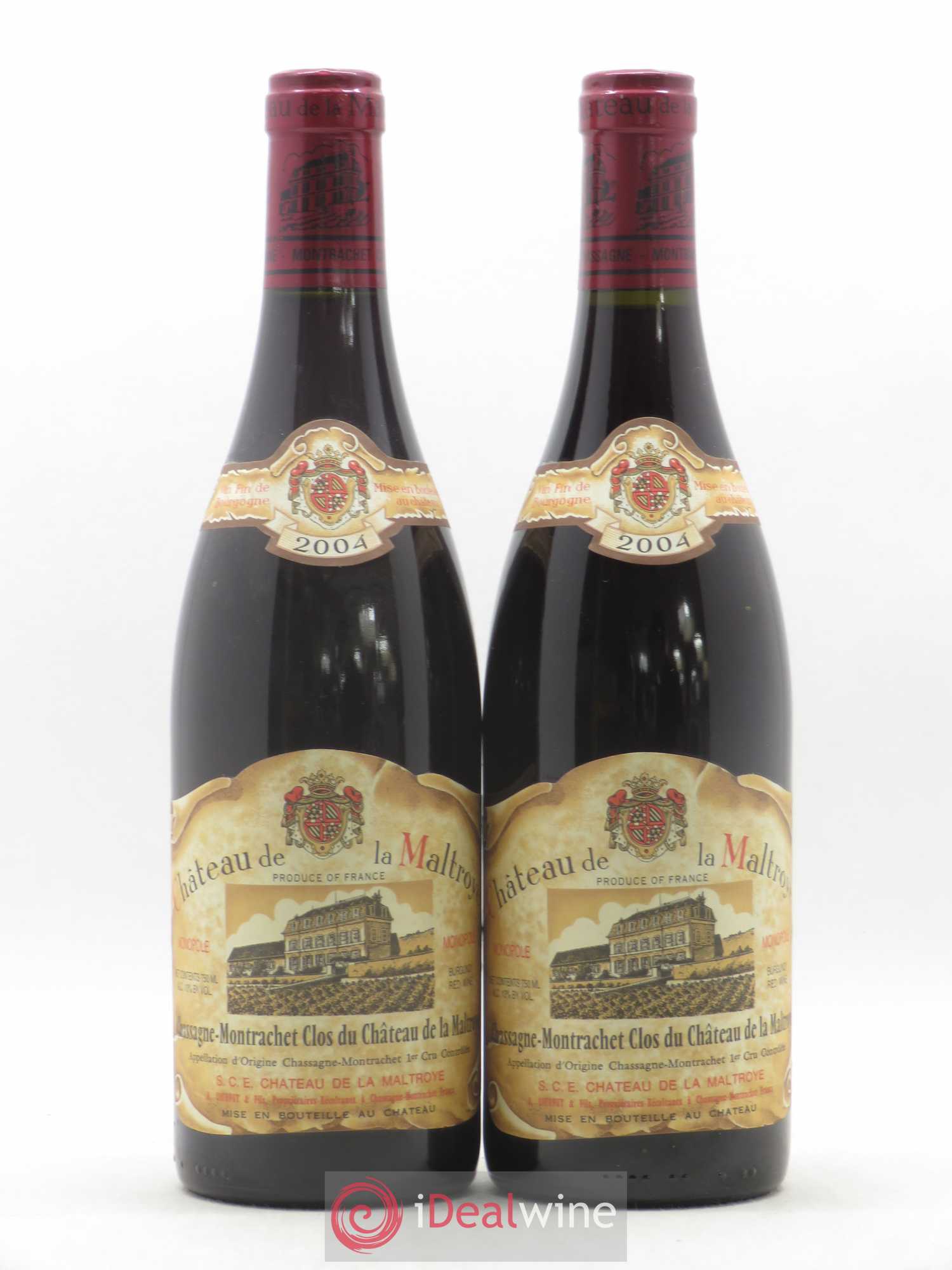 Chassagne-Montrachet 1er Cru Clos du Château de la Maltroye Château de la Maltroye 2004 - Lot de 2 bouteilles - 0