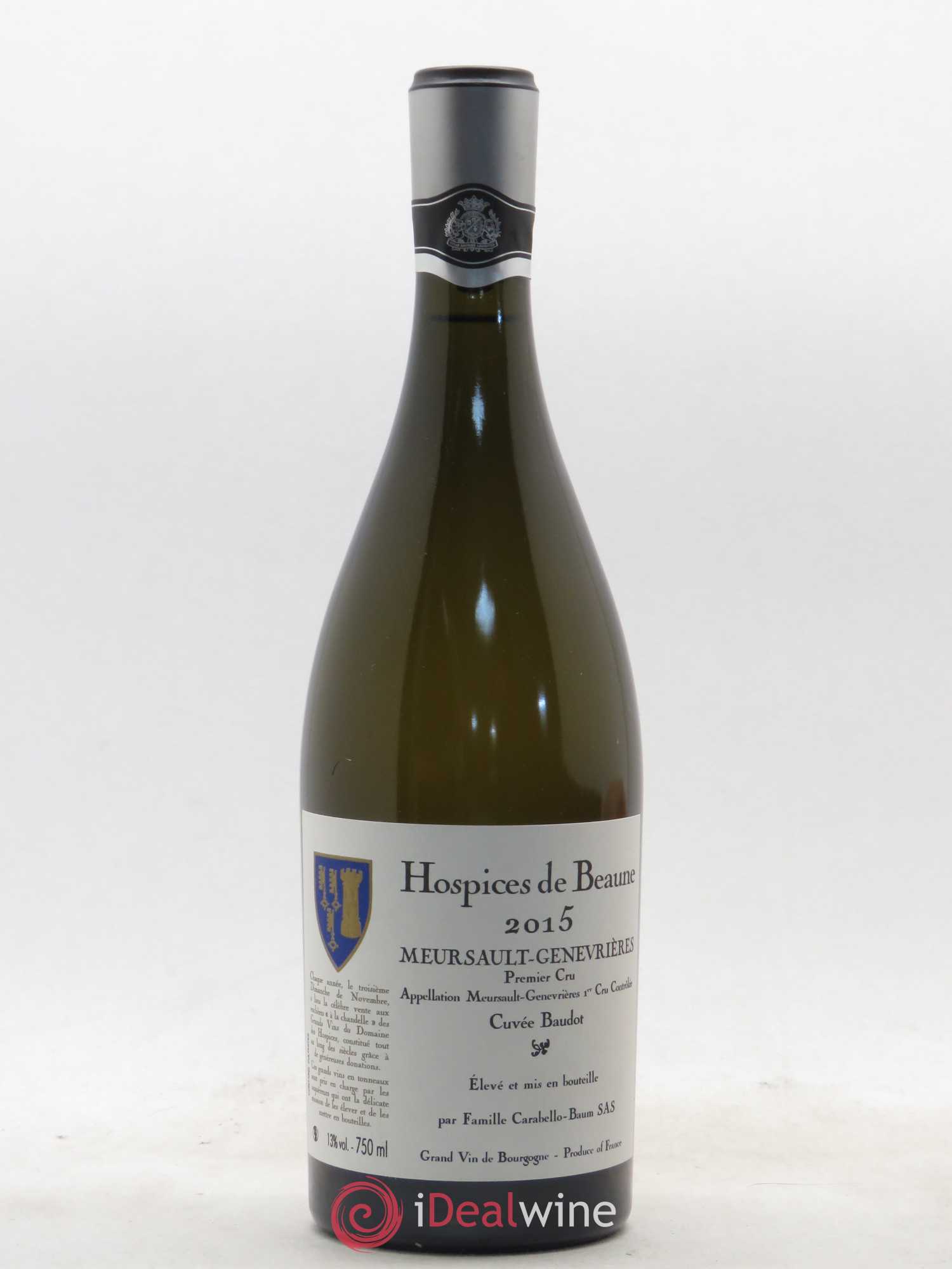 Meursault 1er Cru Genevrières Cuvée Baudot Hospices de Beaune Carabello-Baum SAS 2015 - Posten von 1 Flasche - 0