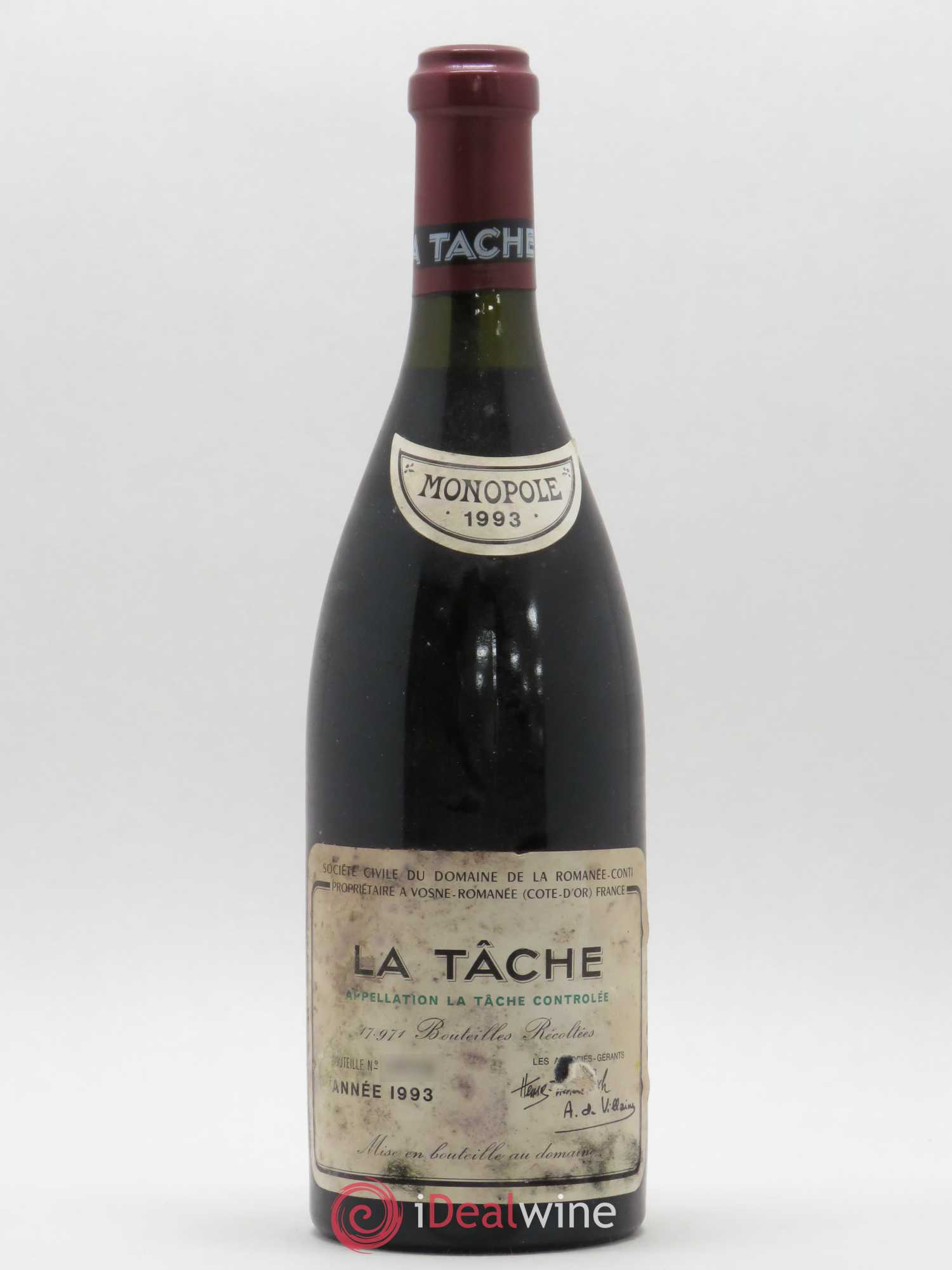 La Tâche Grand Cru Domaine de la Romanée-Conti 1993 - Lot de 1 bouteille - 0
