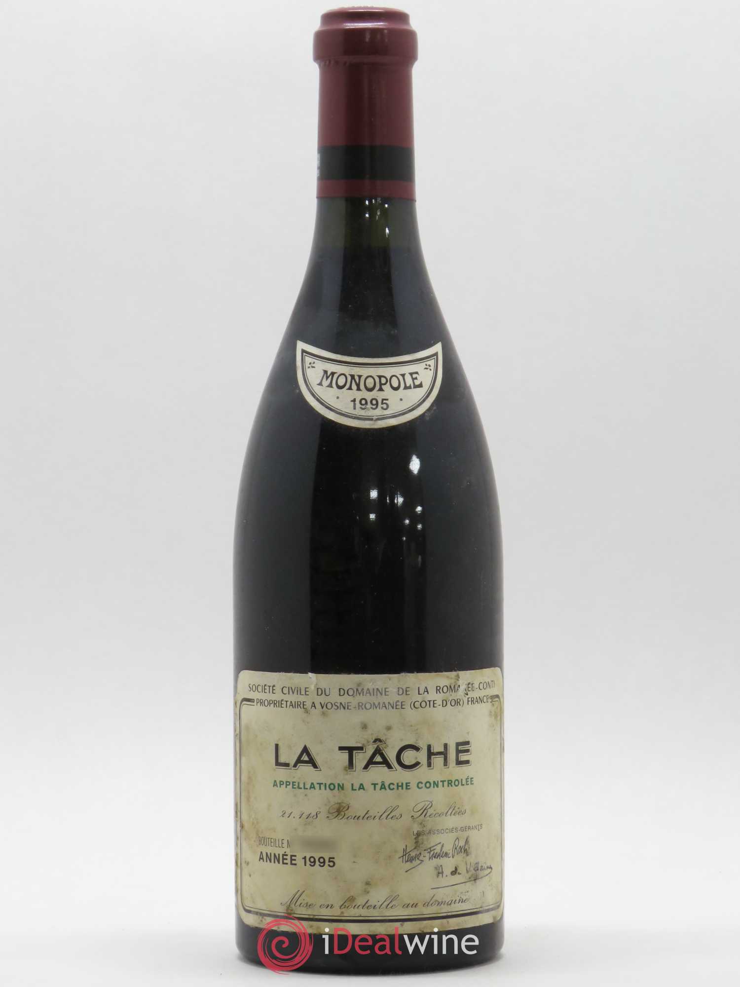 La Tâche Grand Cru Domaine de la Romanée-Conti 1995 - Lot de 1 bouteille - 0
