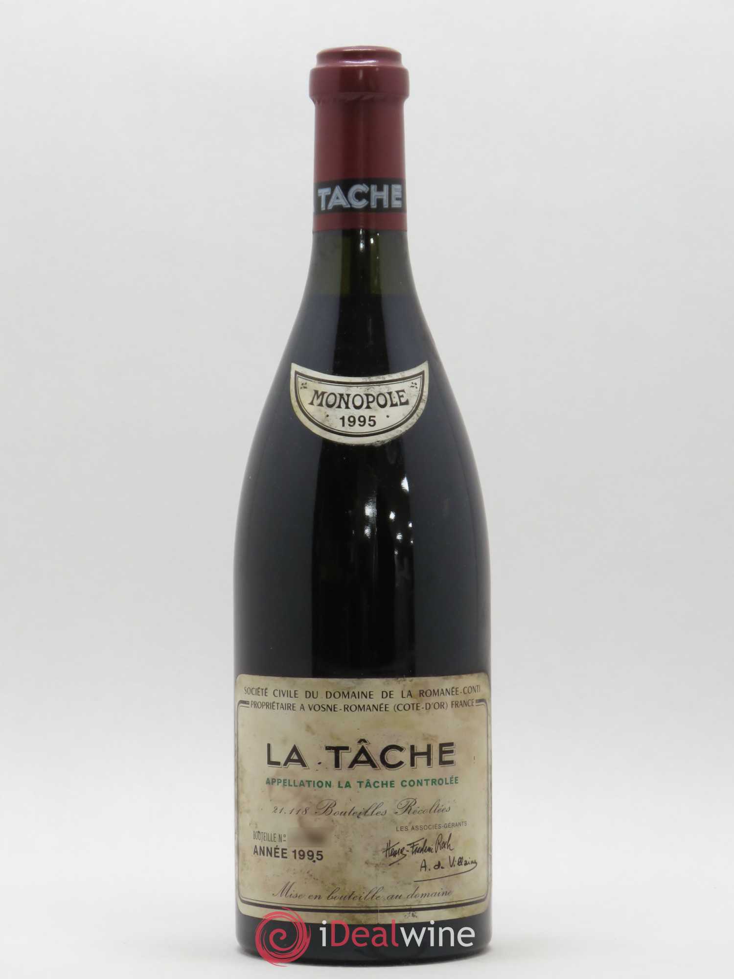 La Tâche Grand Cru Domaine de la Romanée-Conti 1995 - Lot de 1 bouteille - 0
