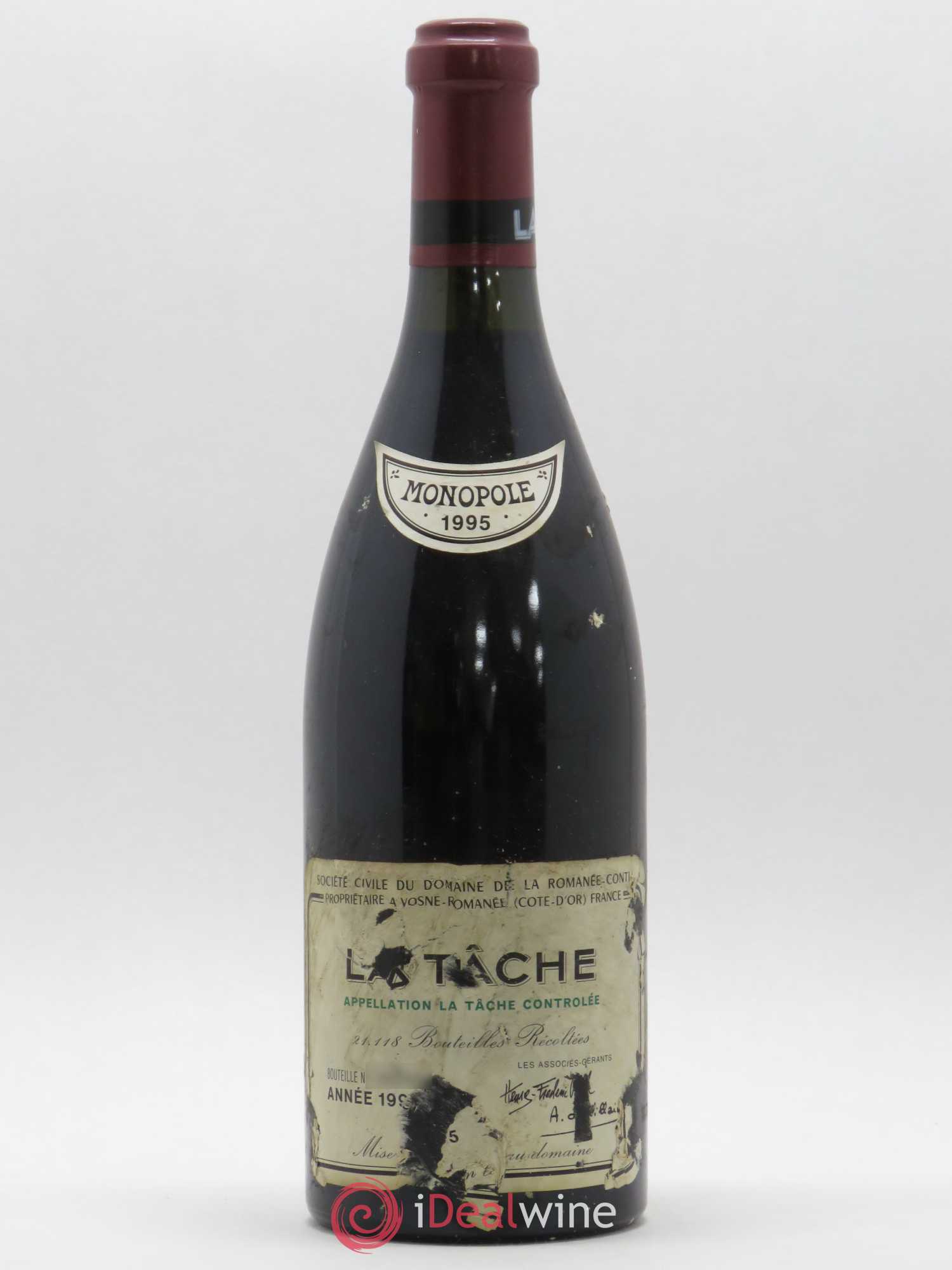 La Tâche Grand Cru Domaine de la Romanée-Conti 1995 - Lot de 1 bouteille - 0