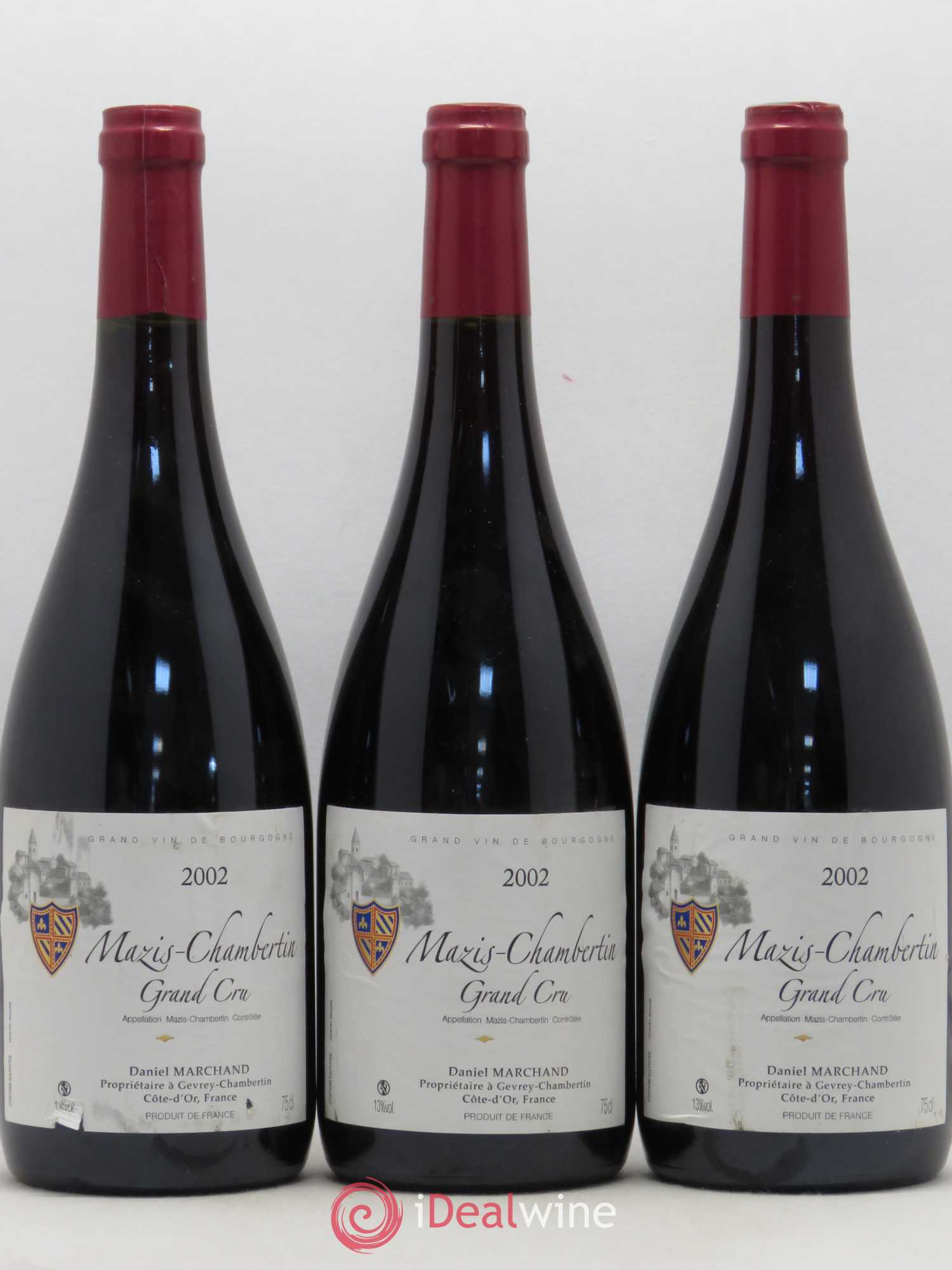 Mazis-Chambertin Grand Cru Daniel Marchand 2002 - Lot de 3 bouteilles - 0