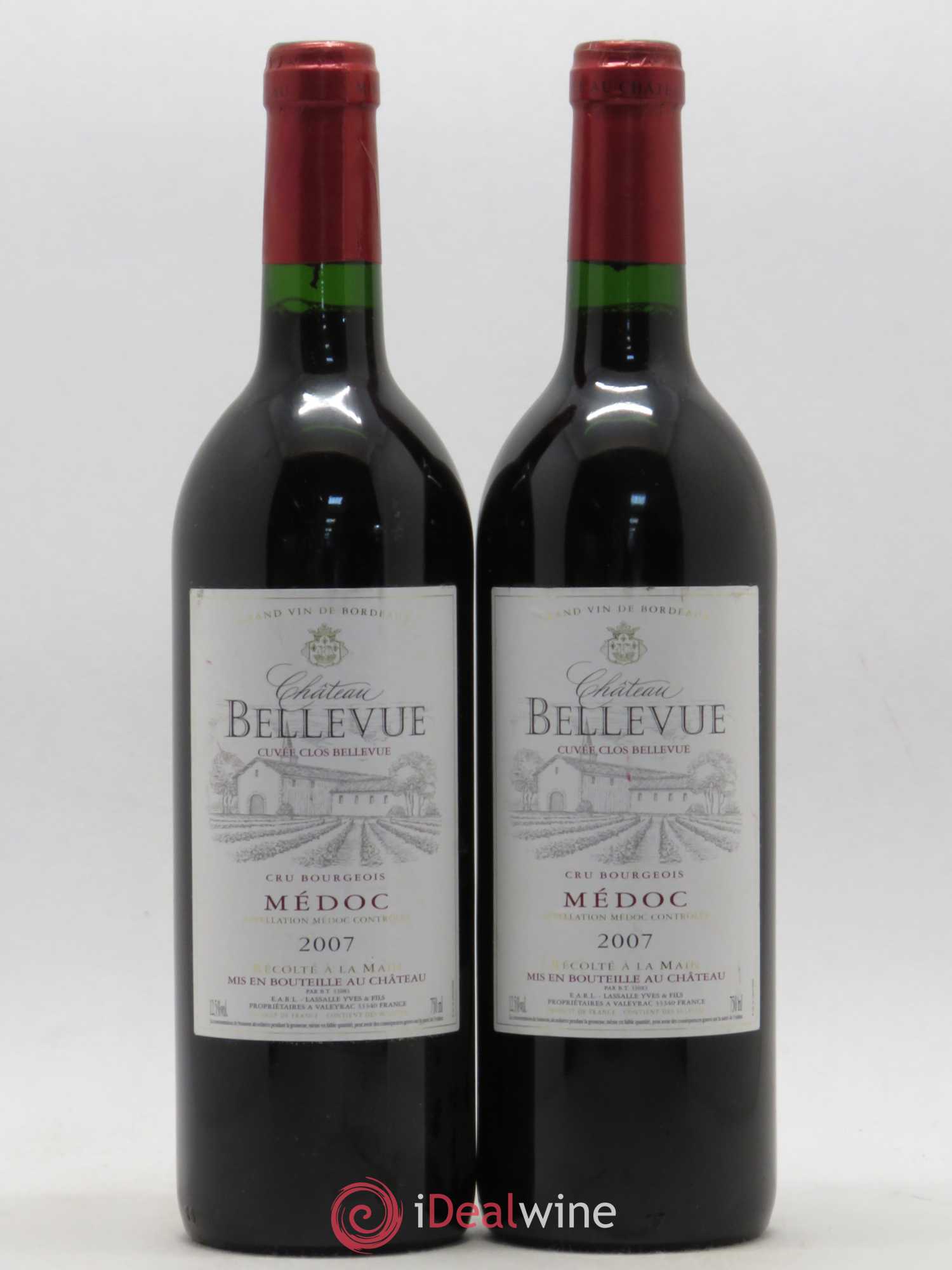 Château Bellevue Cru Bourgeois 2007 - Lot de 2 bouteilles - 0