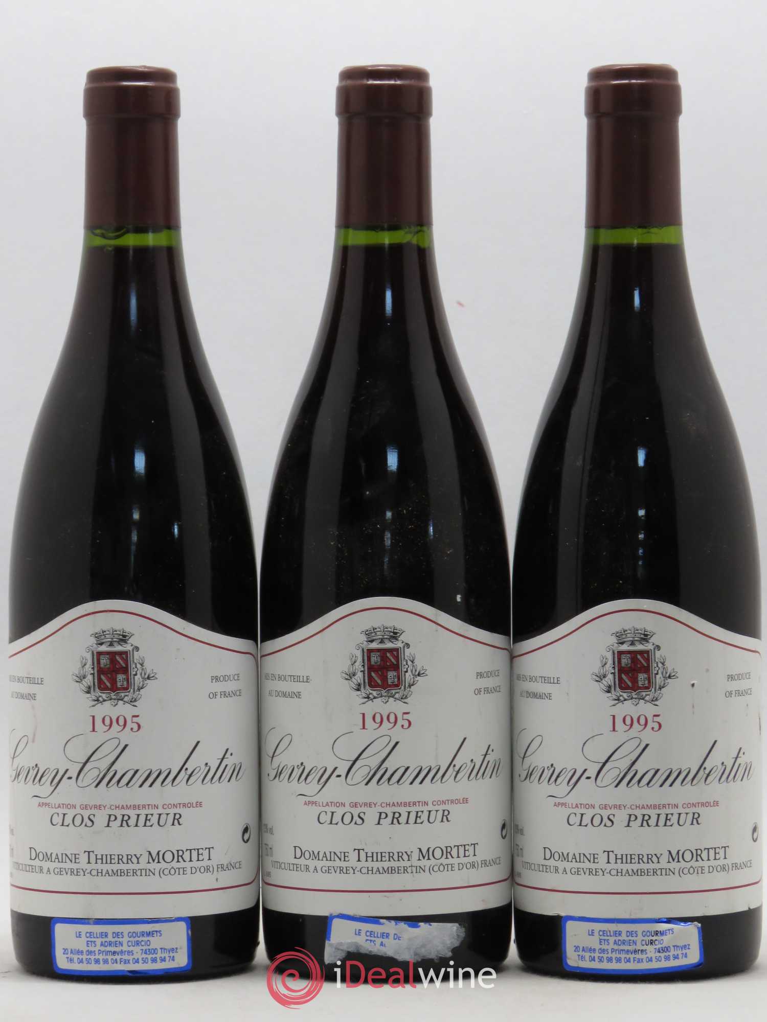 Gevrey-Chambertin Clos Prieur Domaine Thierry Mortet 1995 - Posten von 3 Flaschen - 0