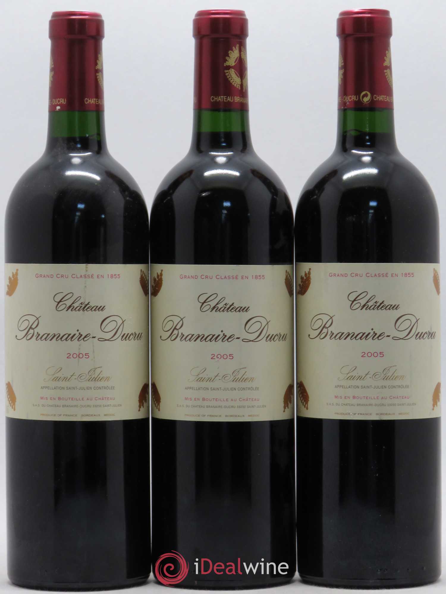 Château Branaire Ducru 4ème Grand Cru Classé 2005 - Lot de 3 bouteilles - 0