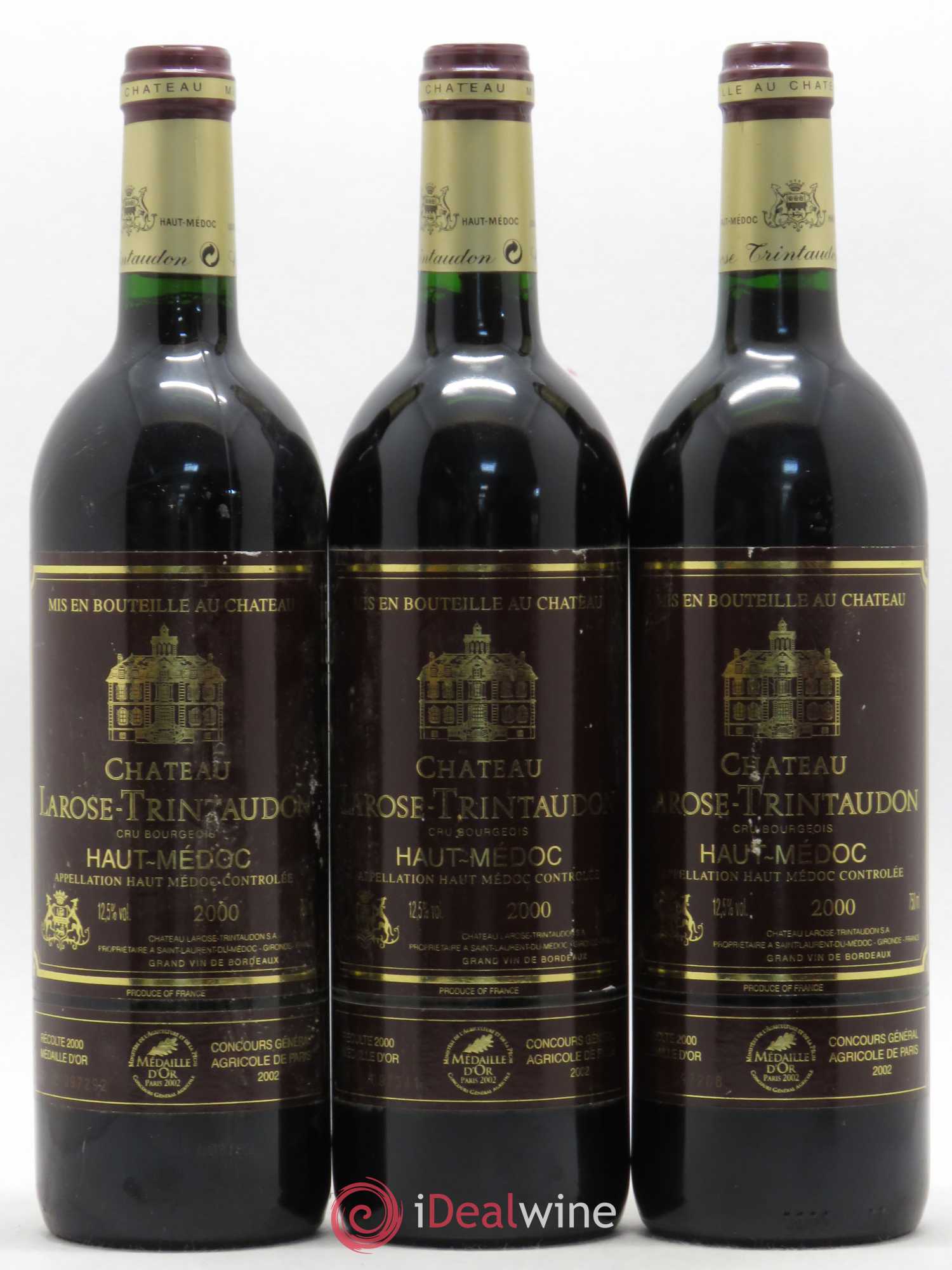 Château Larose Trintaudon Cru Bourgeois 2000 - Lot de 3 bouteilles - 0