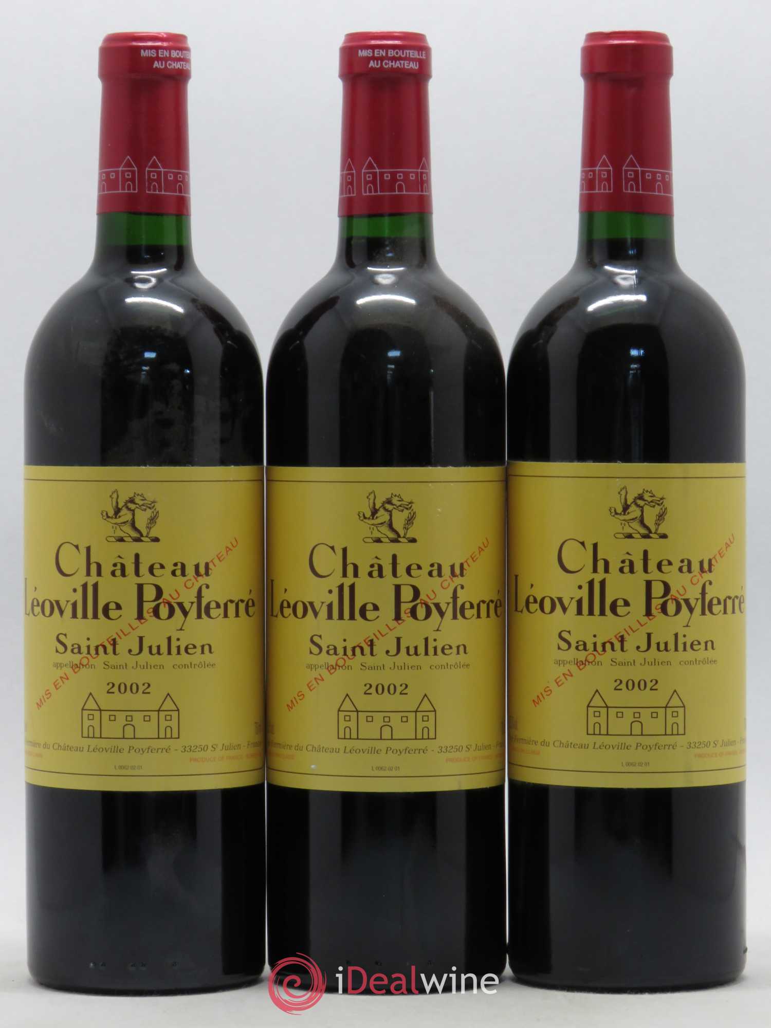Château Léoville Poyferré 2ème Grand Cru Classé 2002 - Lot de 3 bouteilles - 0