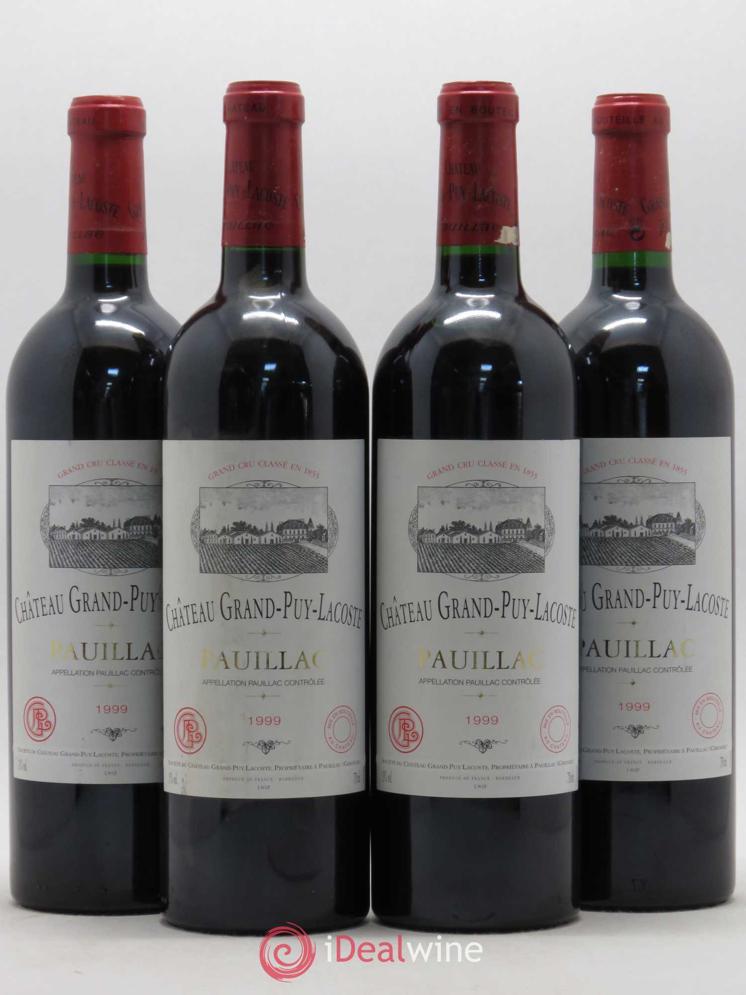 Château Grand Puy Lacoste 5ème Grand Cru Classé 1999 - Lot de 4 bouteilles - 0