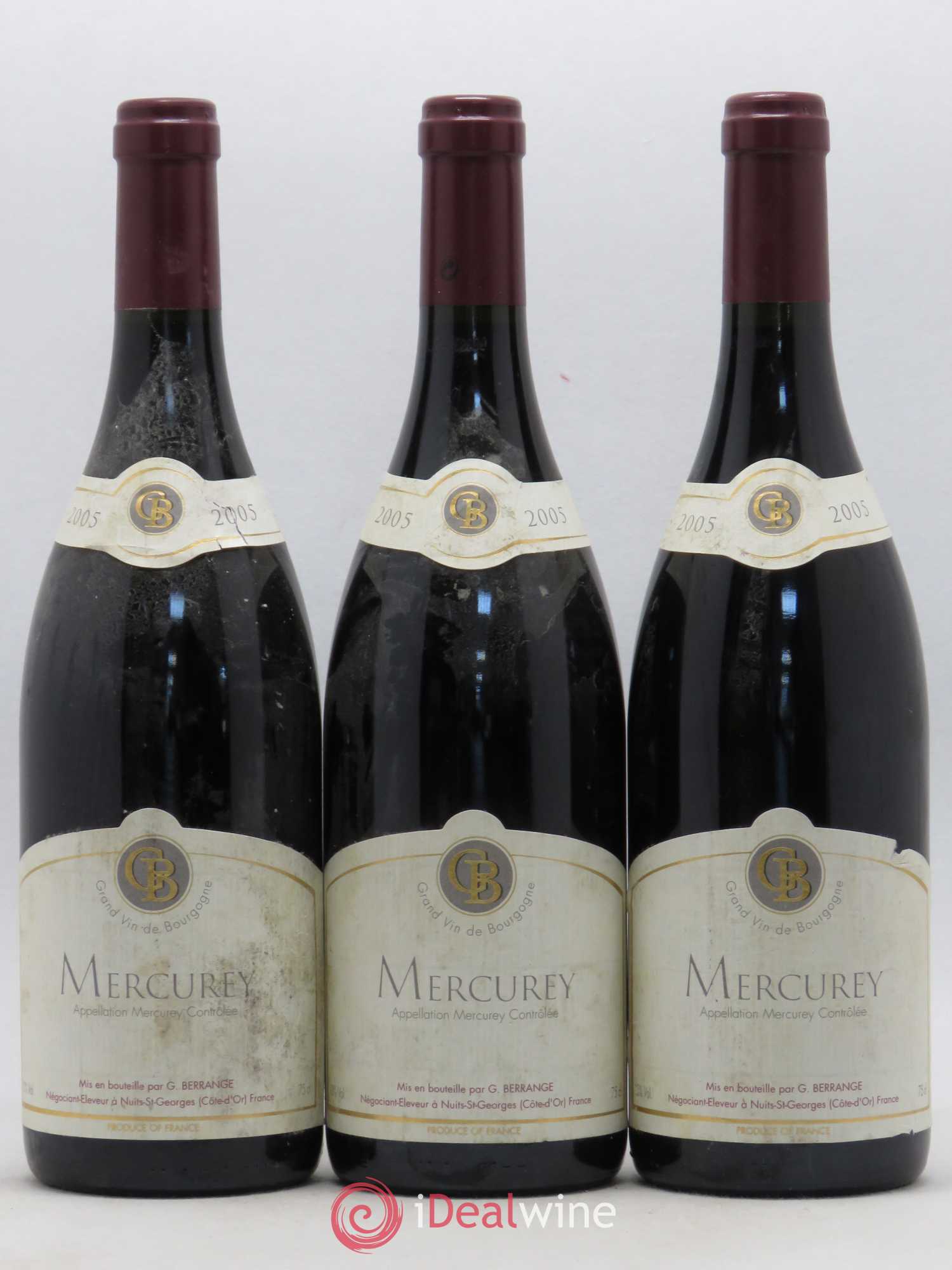 Mercurey Berrange 2005 - Lot de 3 bouteilles - 0