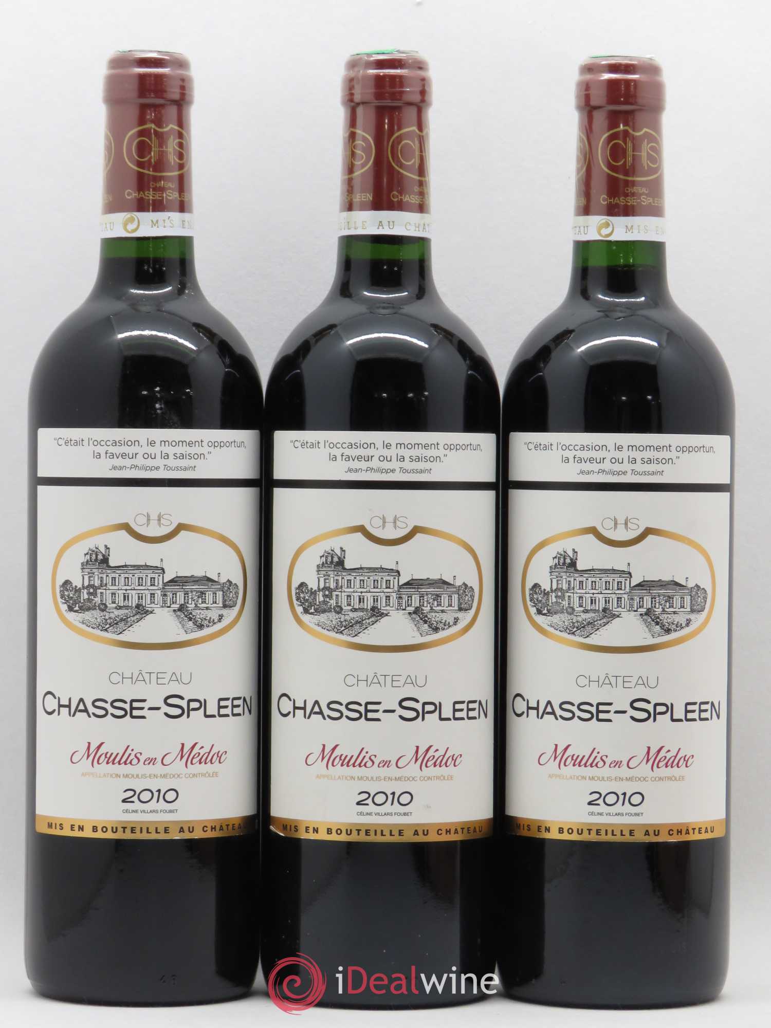 Château Chasse Spleen 2010 - Lot de 3 bouteilles - 0