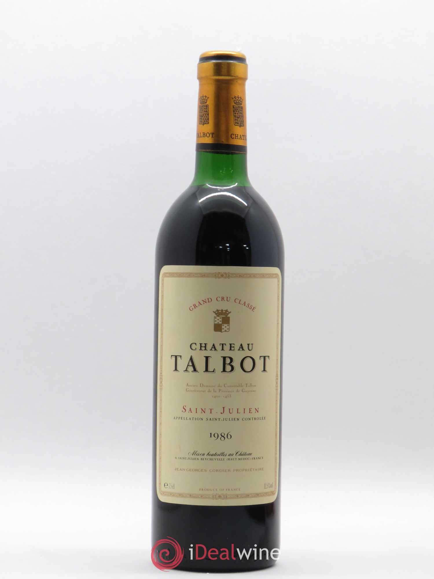 Château Talbot 4ème Grand Cru Classé 1986 - Lot de 1 bouteille - 0